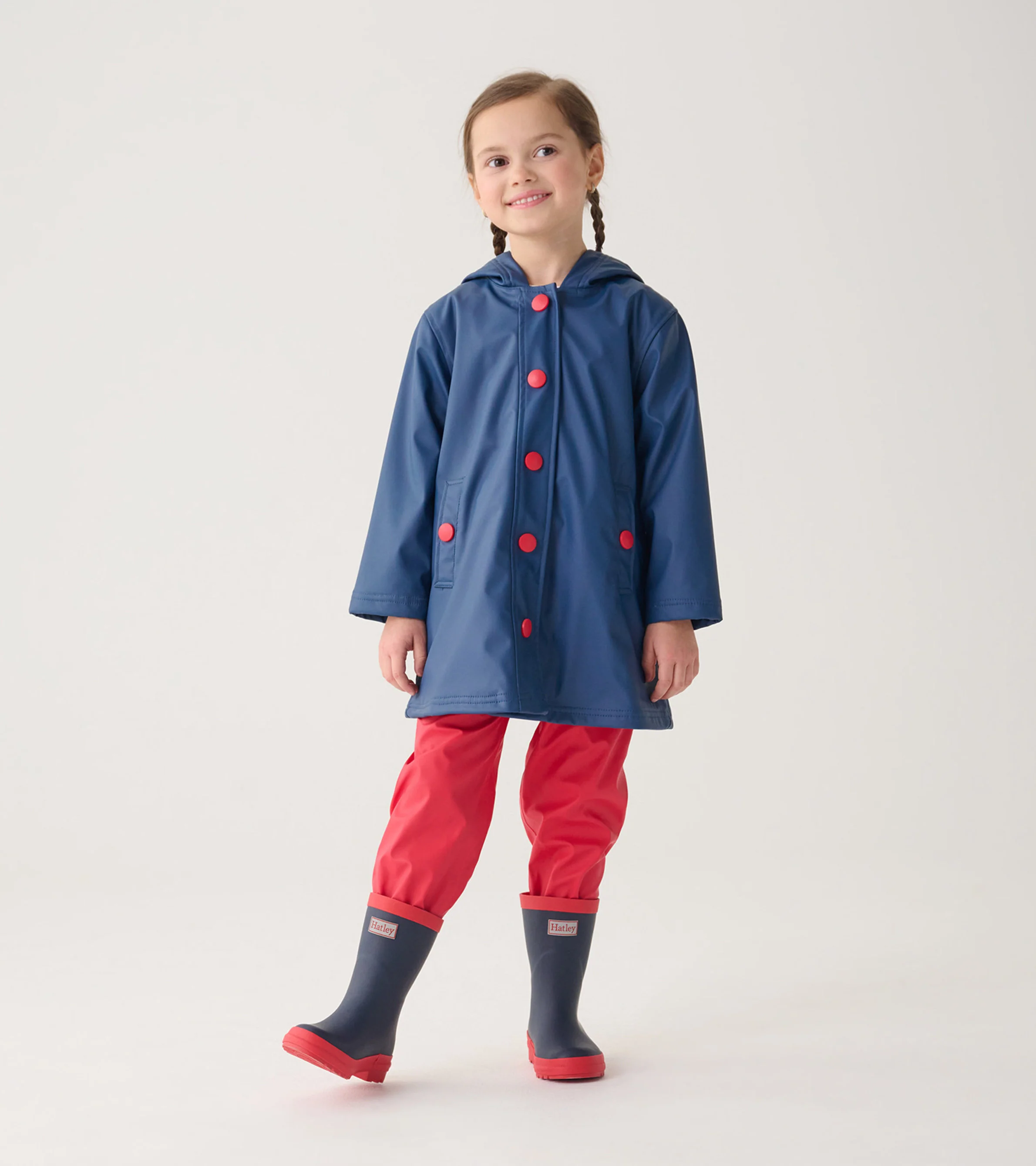 Kids Navy & Red Matte Rain Boots - Image 4