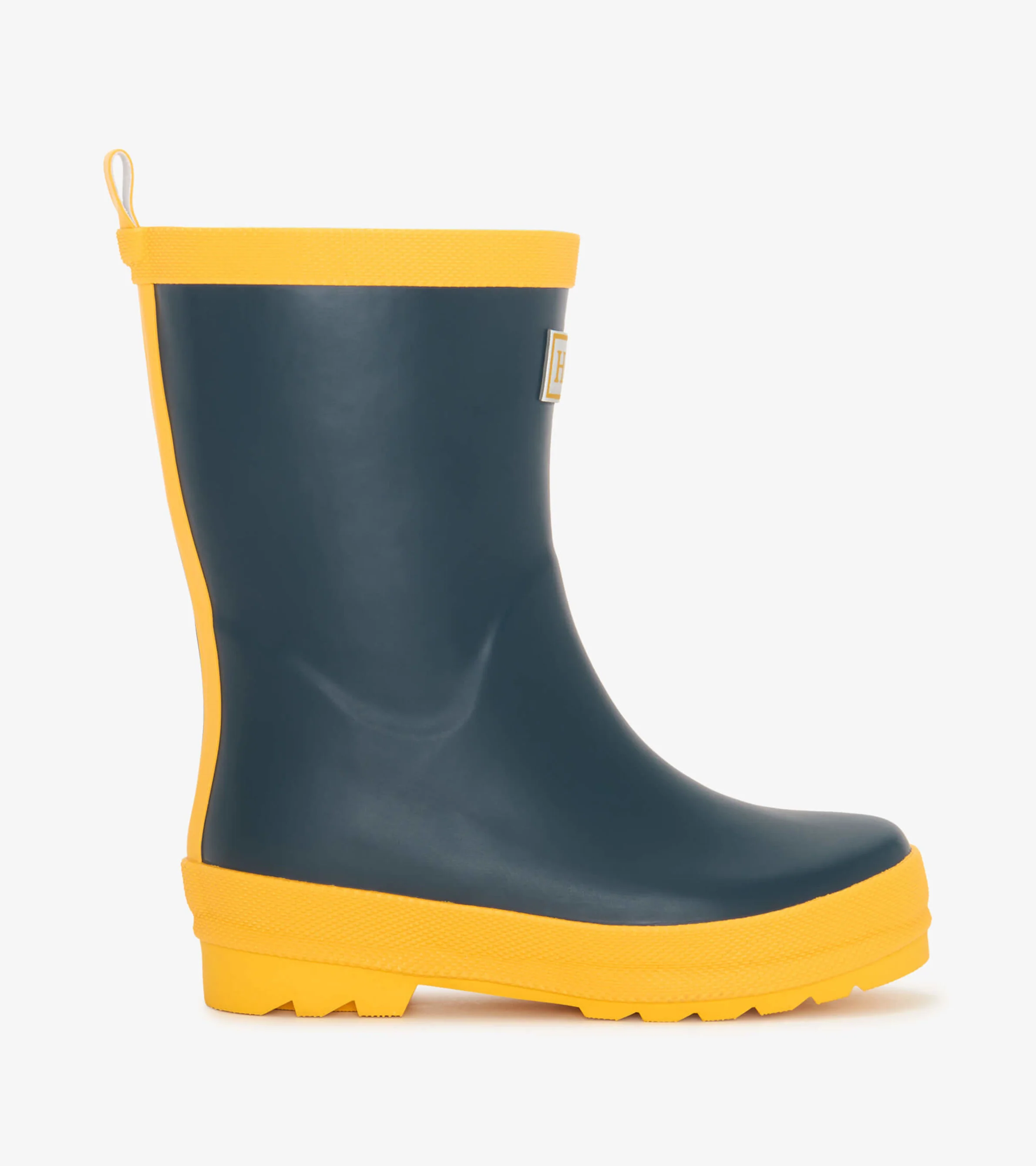 Kids Navy & Yellow Matte Rain Boots - Image 3