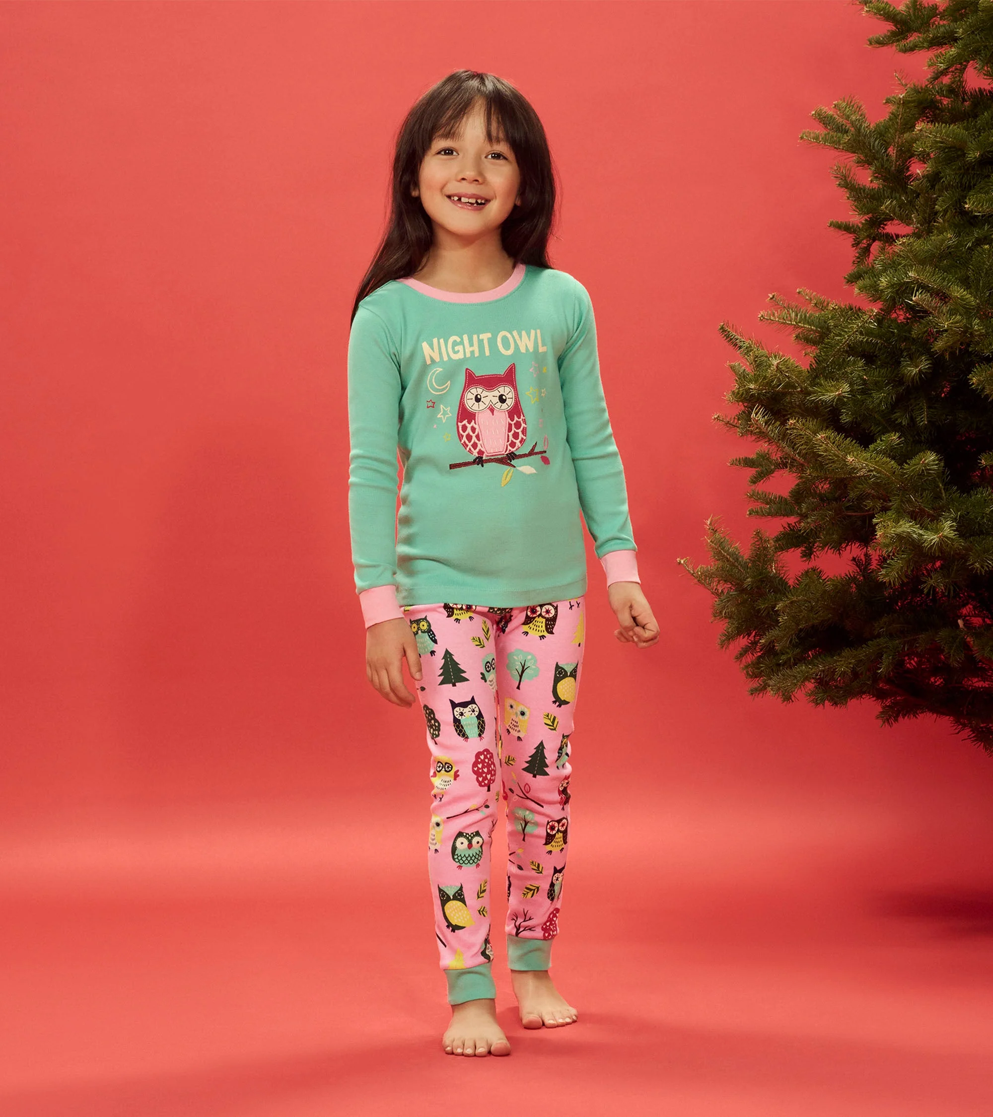 Kids Night Owl Appliqué Pajama Set - Image 4