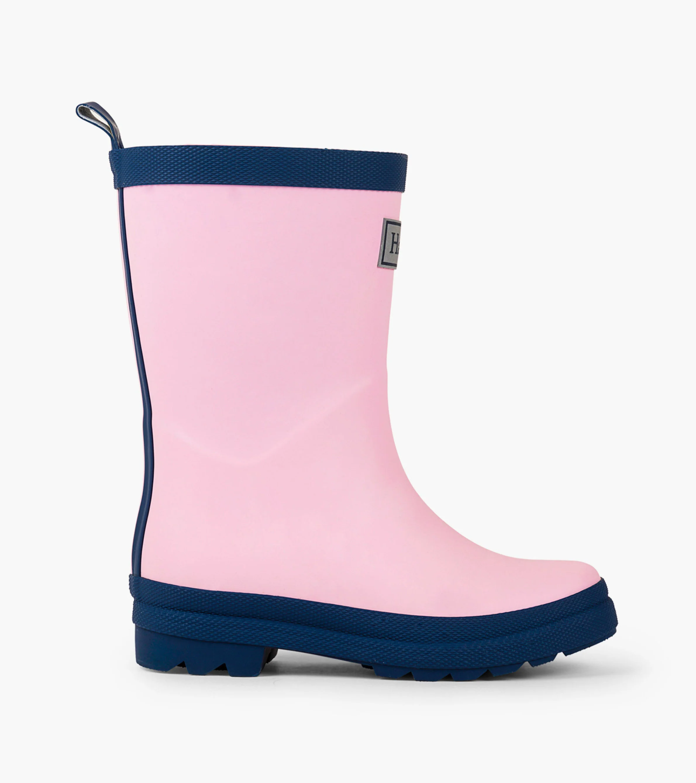 Kids Pink & Navy Matte Rain Boots - Image 3