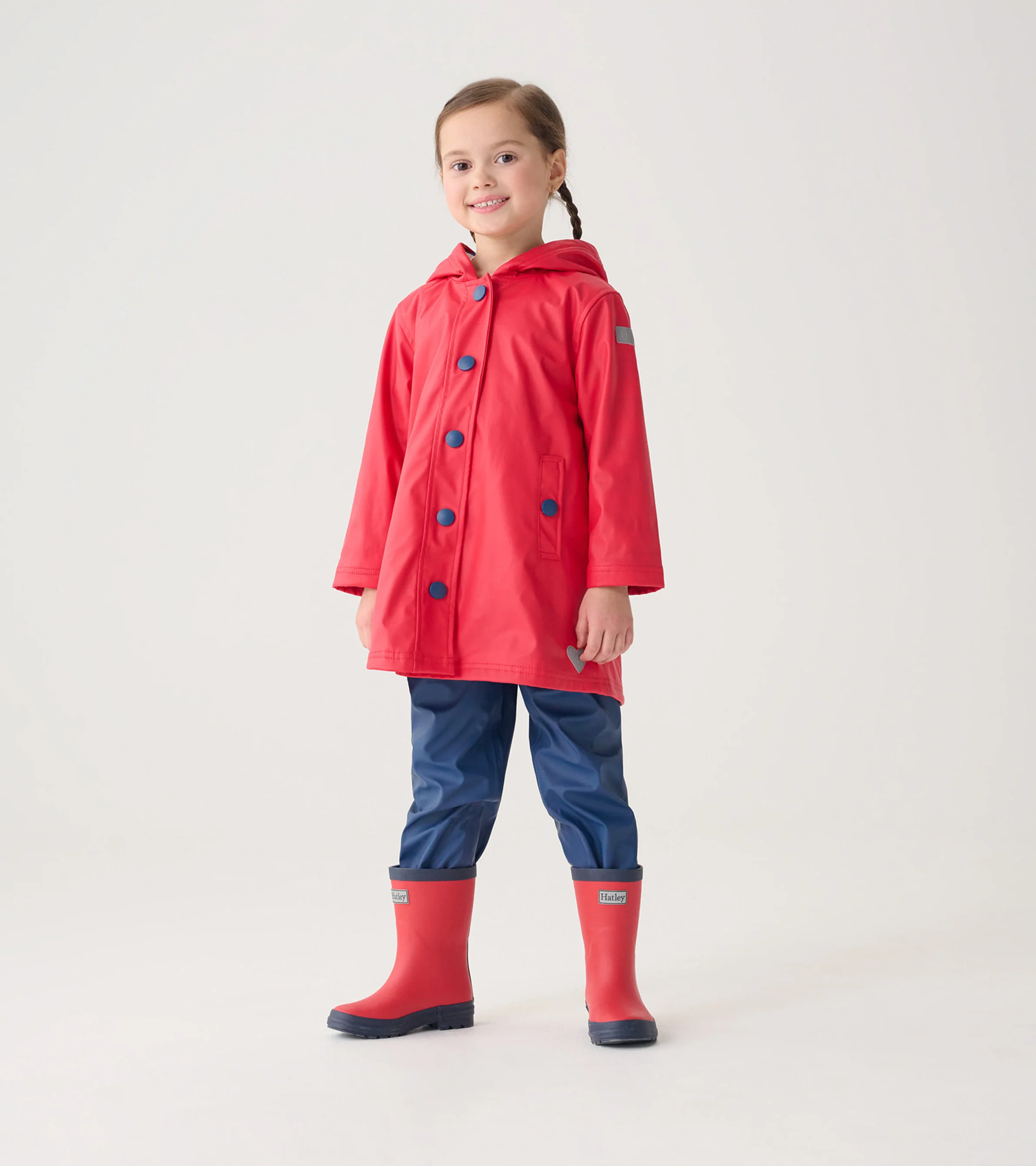 Kids Red & Navy Matte Rain Boots - Image 4