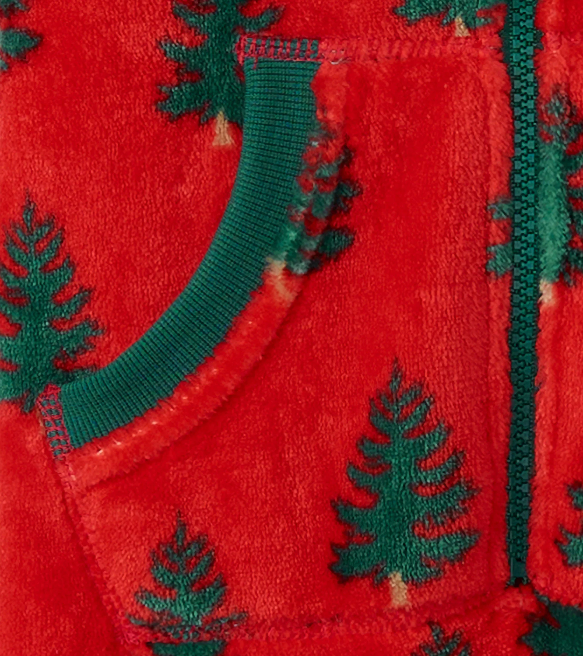 Kids Trees On Red Hooded Fleece Jumpsuit - Image 7