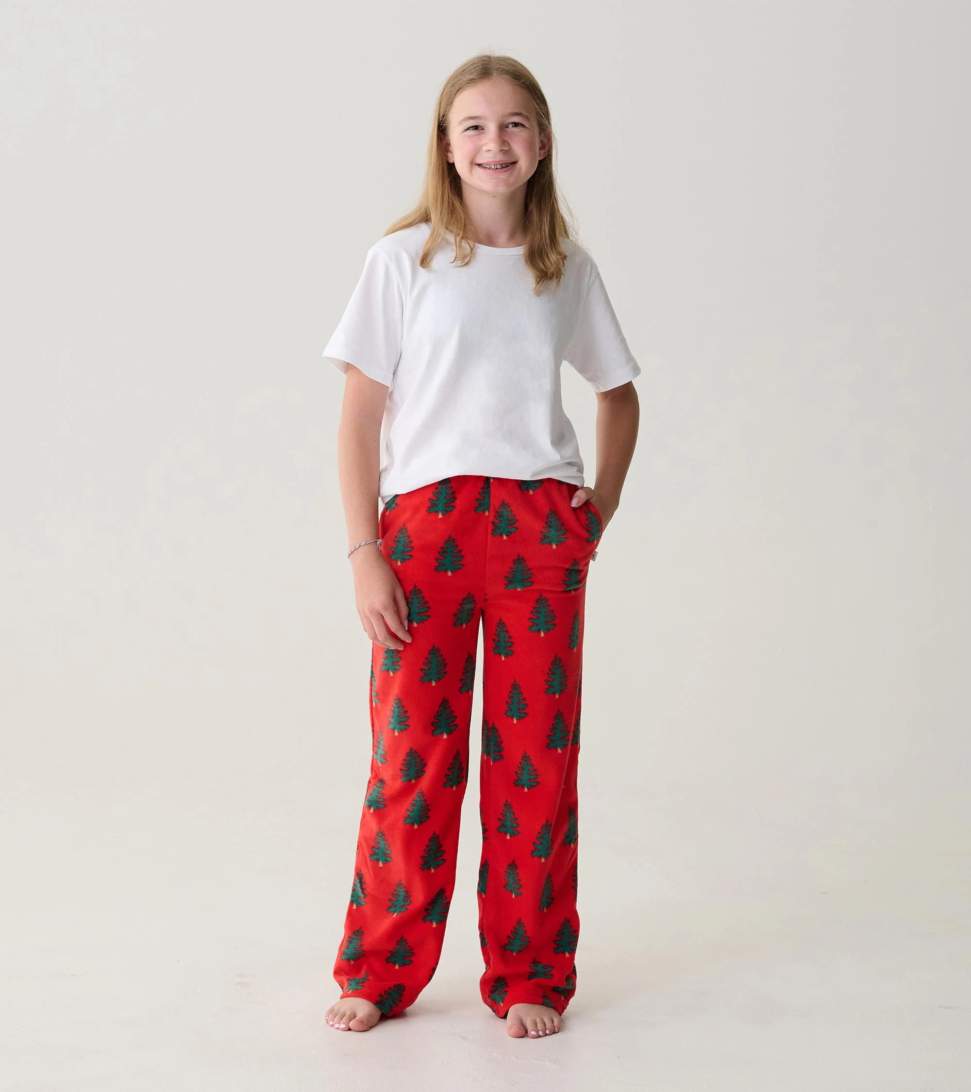 Kids Trees On Red Polar Pants - Image 3