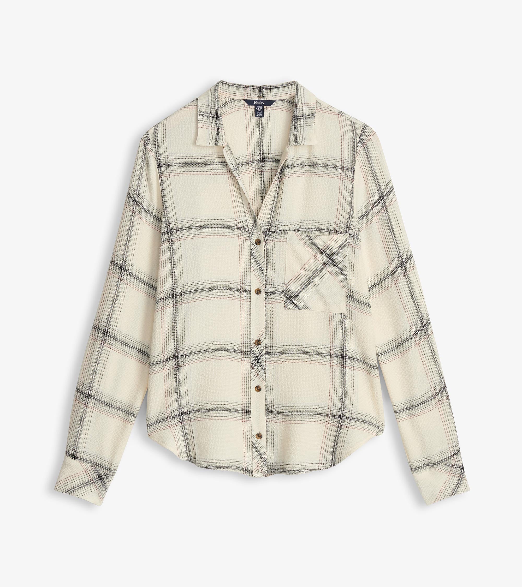 Lila Button Down - Cream Plaid - Image 2