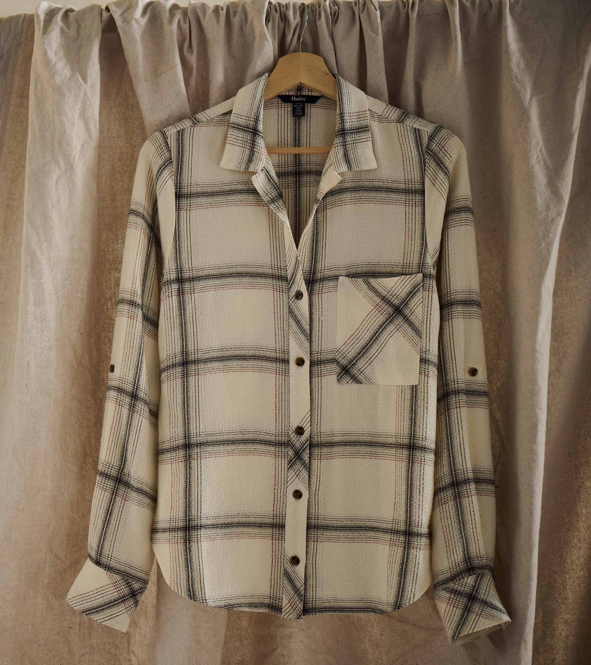 Lila Button Down - Cream Plaid - Image 6