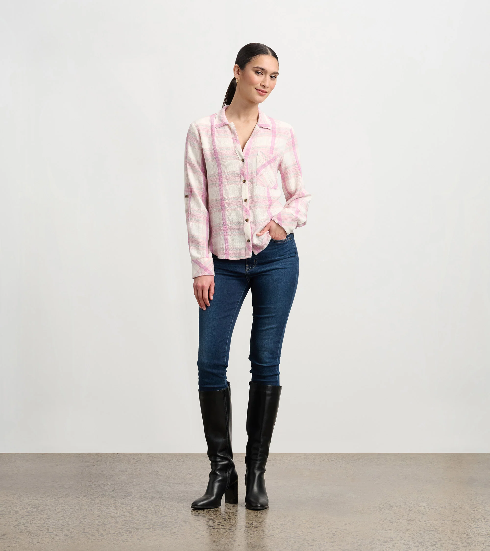 Lila Button Down - Pink Plaid - Image 5