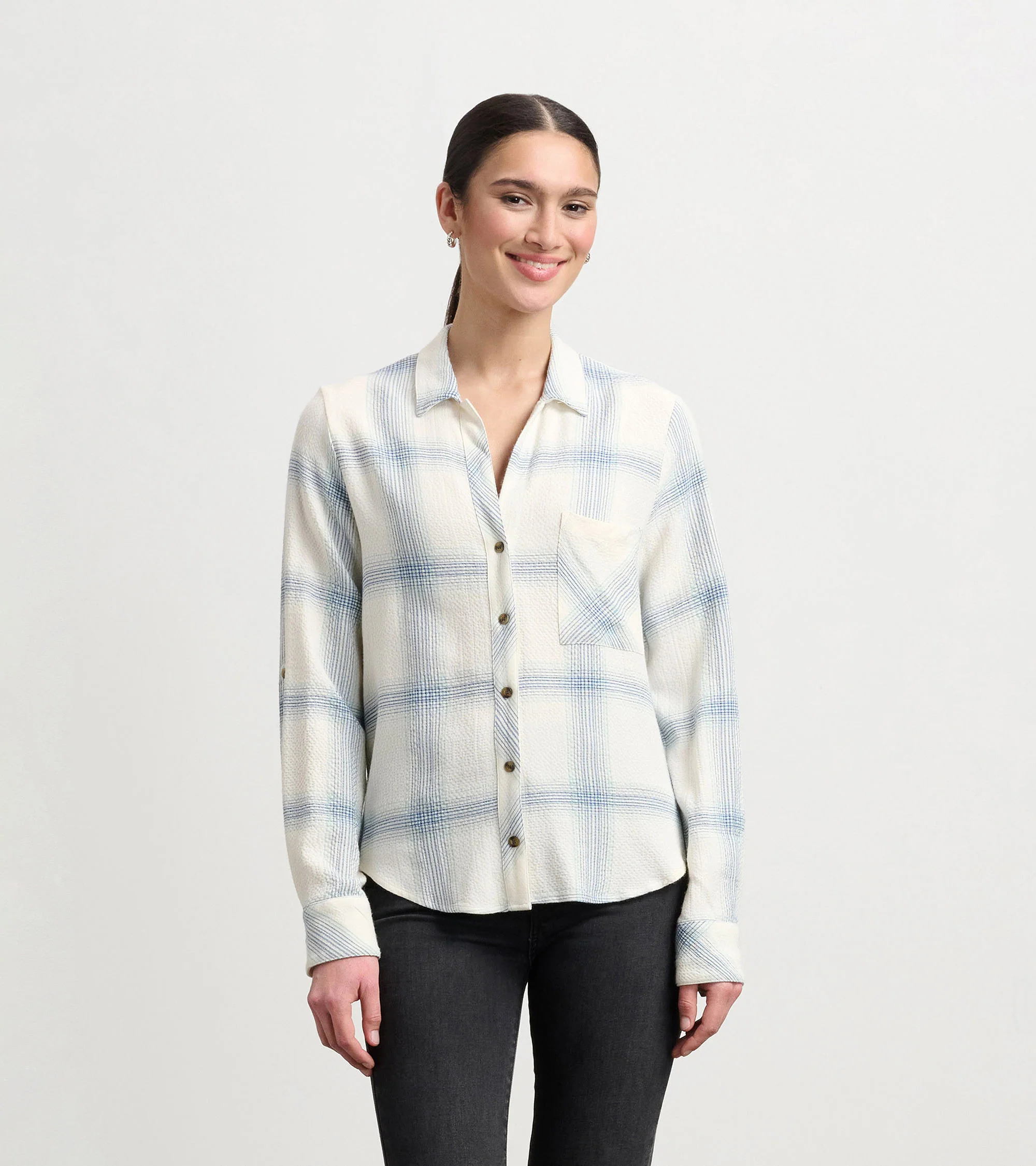 Lila Button Down - Turquoise Plaid - Image 6