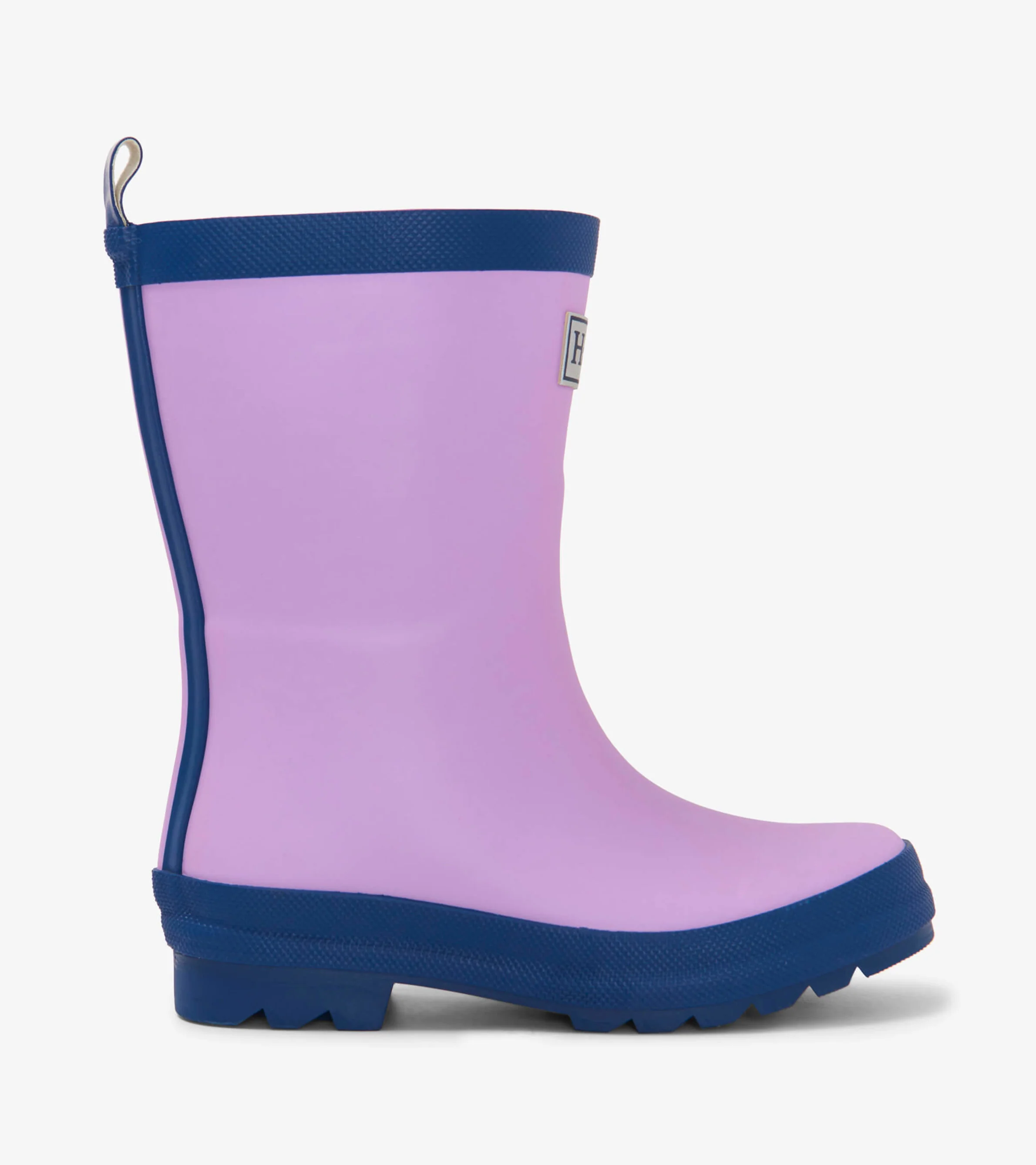 Kids Lilac And Navy Matte Rain Boots - Image 3
