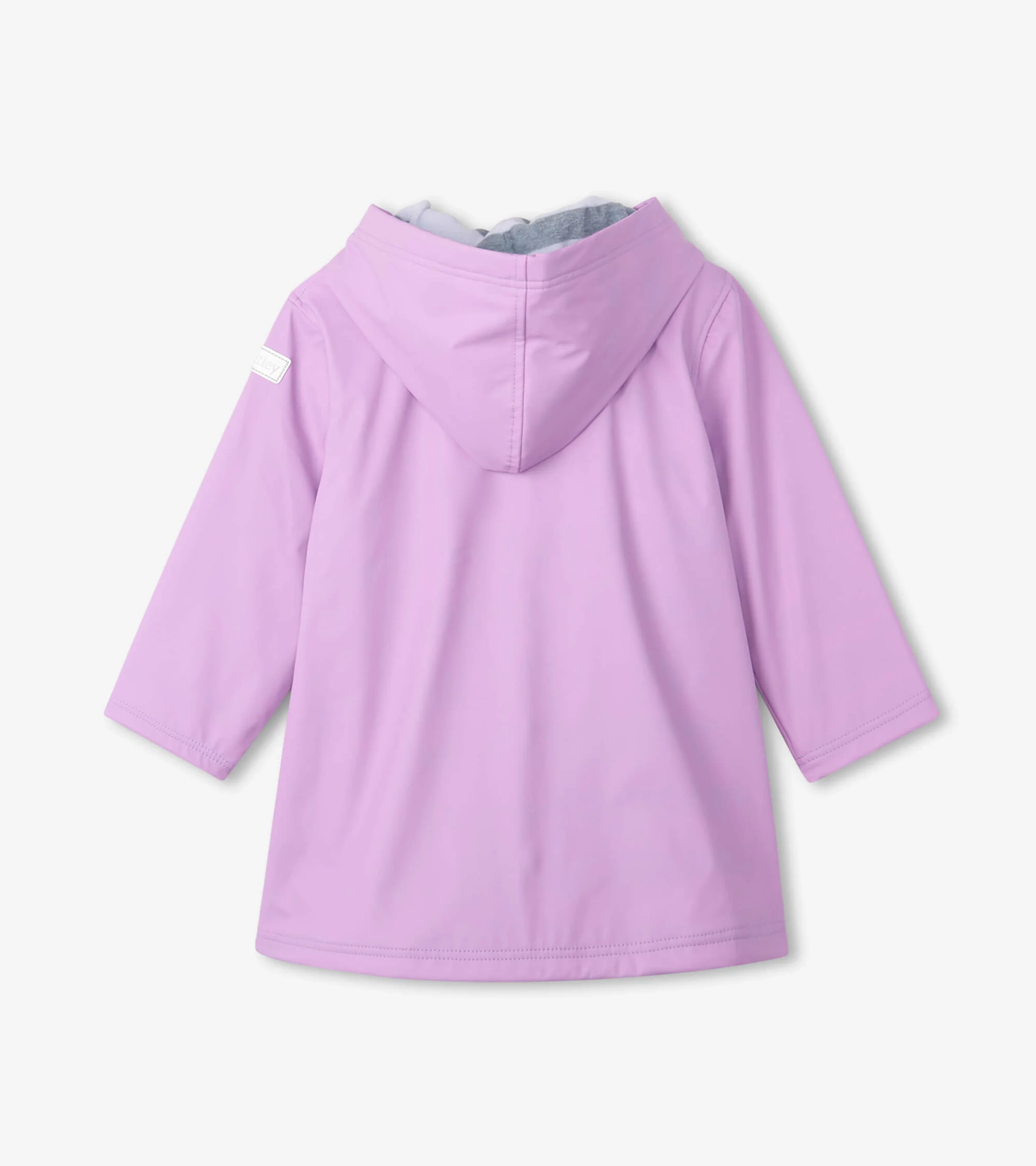 Girls Lilac Button-Up Rain Jacket - Image 3