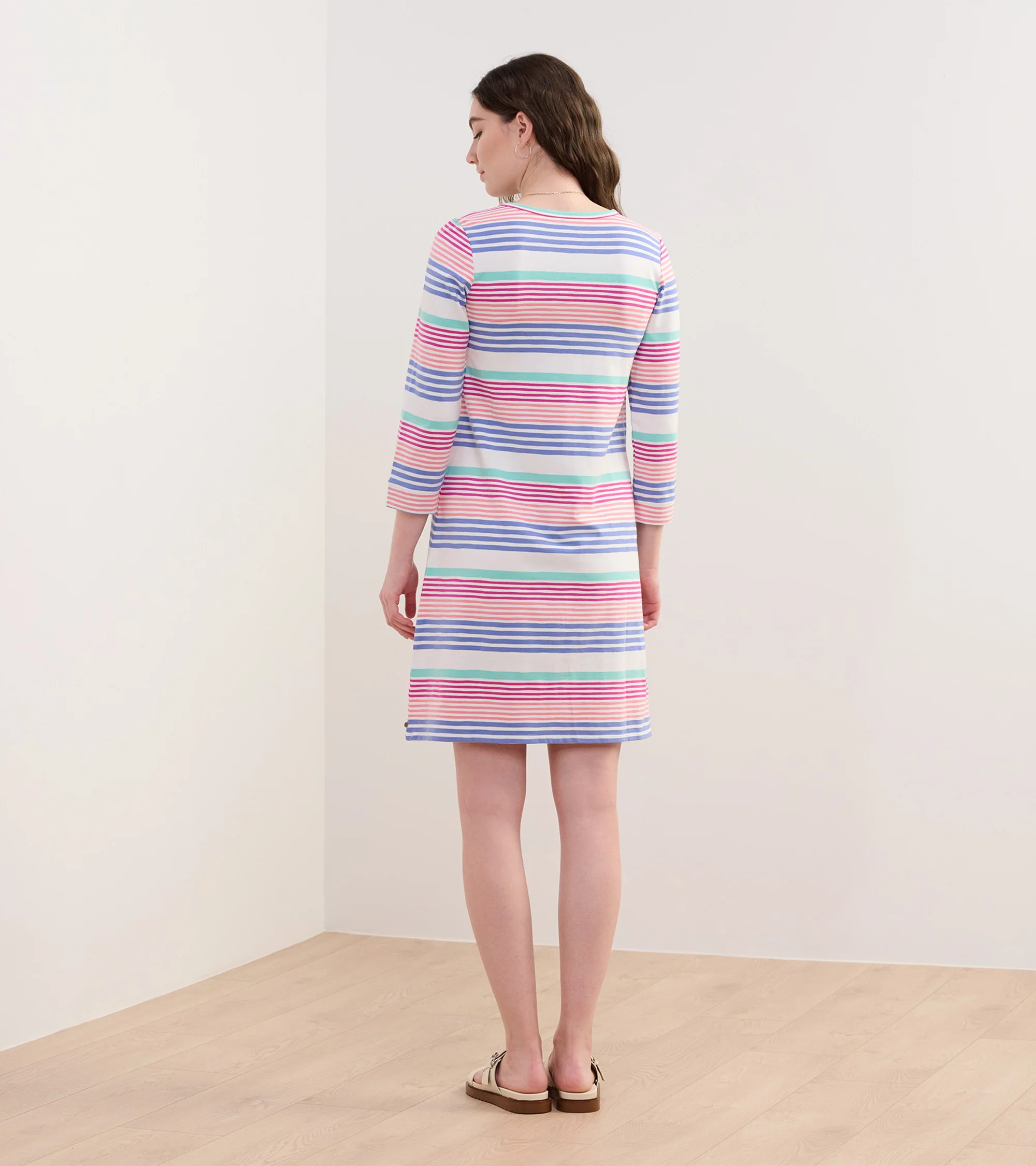Lily Flare Dress - Peach Echo Stripes - Image 3