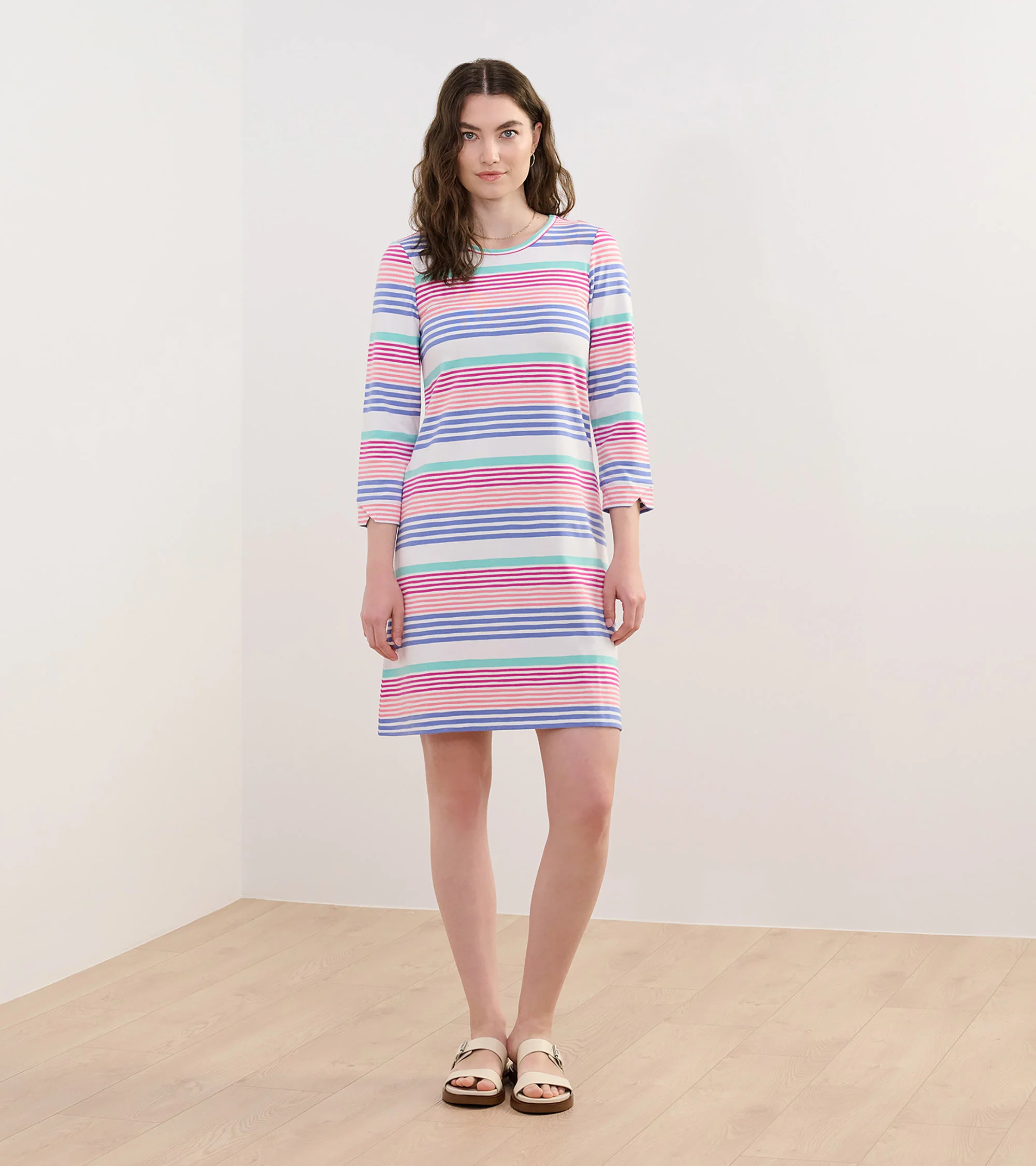 Lily Flare Dress - Peach Echo Stripes - Image 4