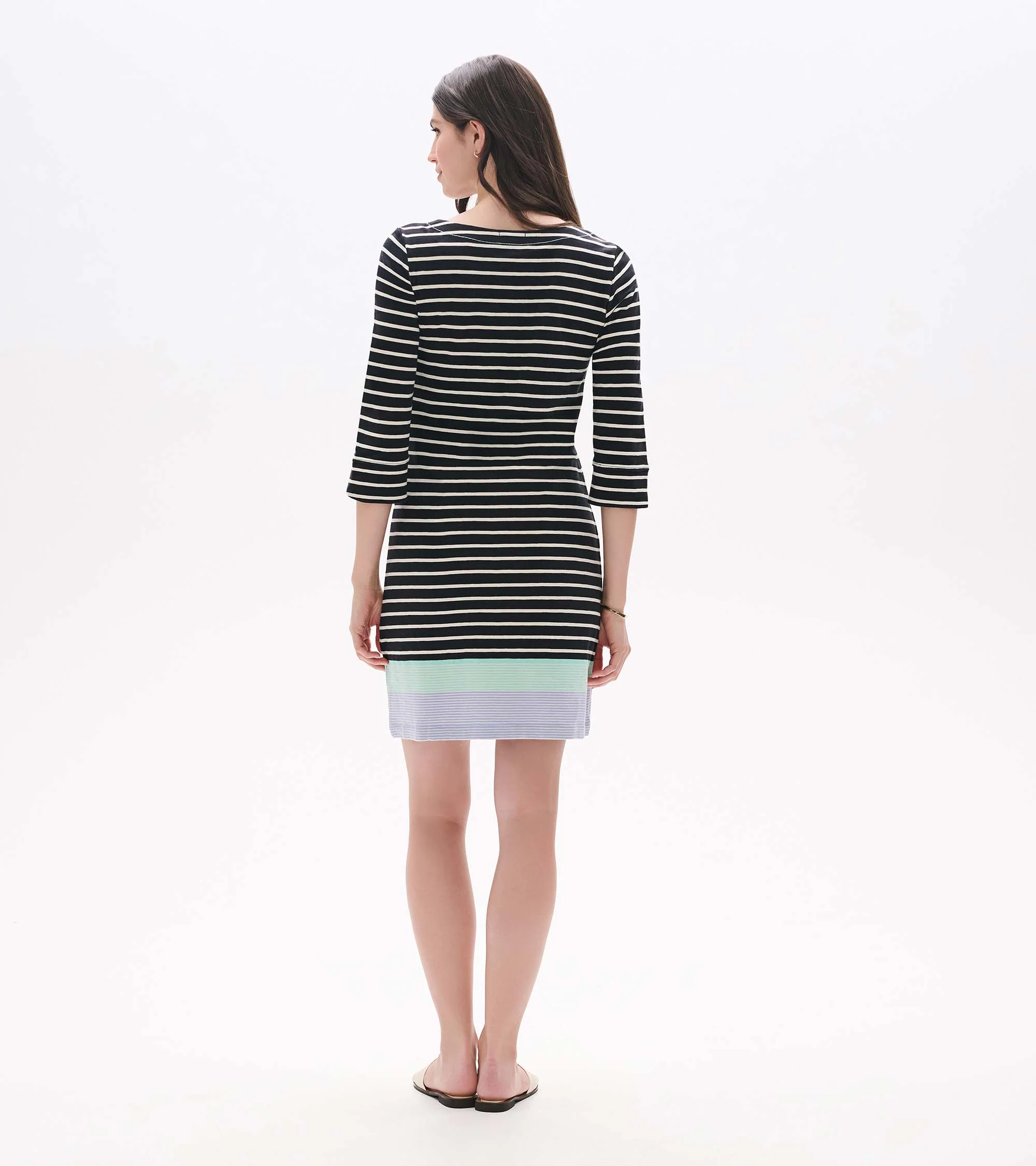 Lily Notch Neck Dress - Caviar Stripes - Image 4