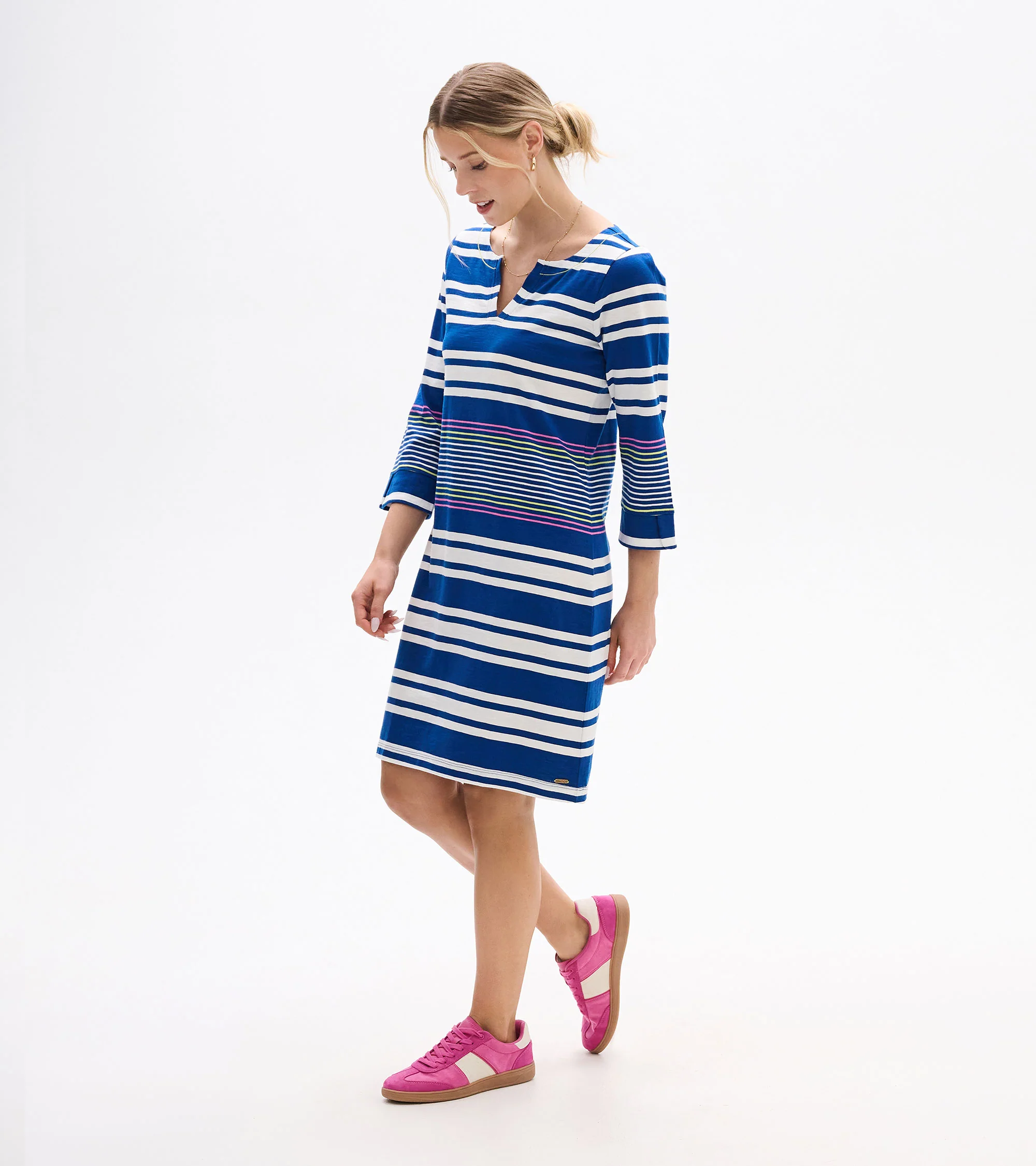 Lily Notch Neck Dress - Cheery Block Stripes - Image 4
