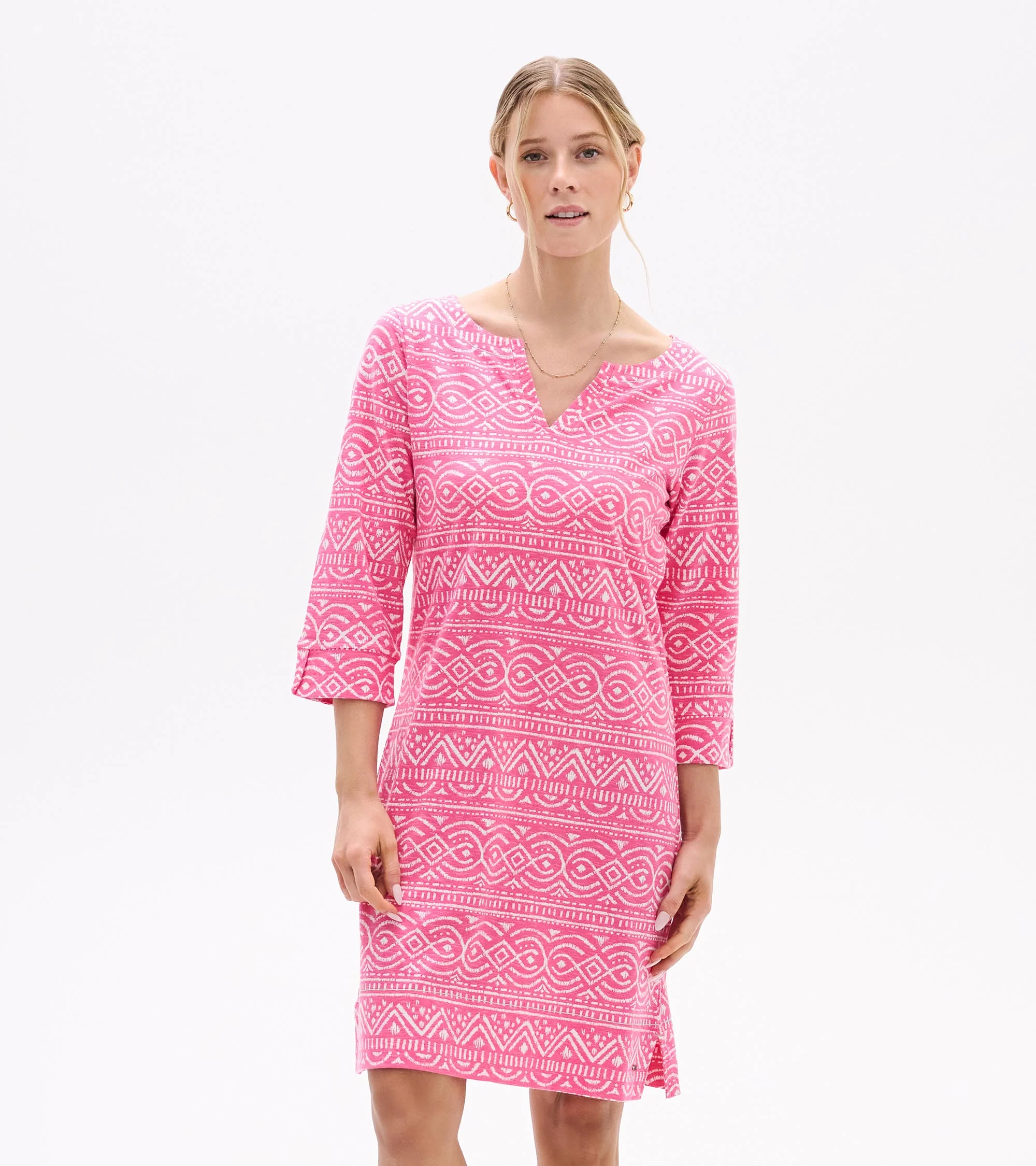 Lily Notch Neck Dress - Sketched Lines