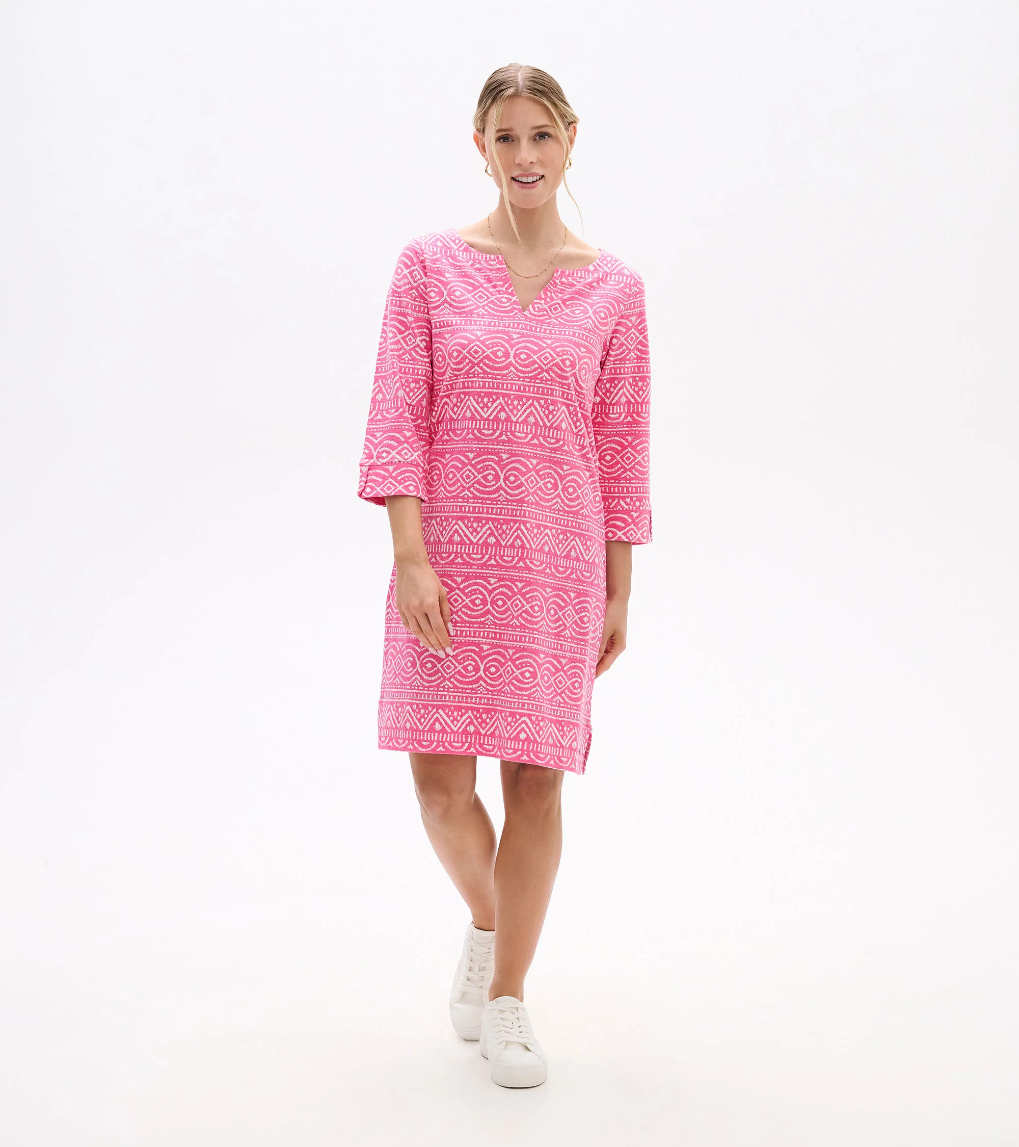 Lily Notch Neck Dress - Sketched Lines - Image 3