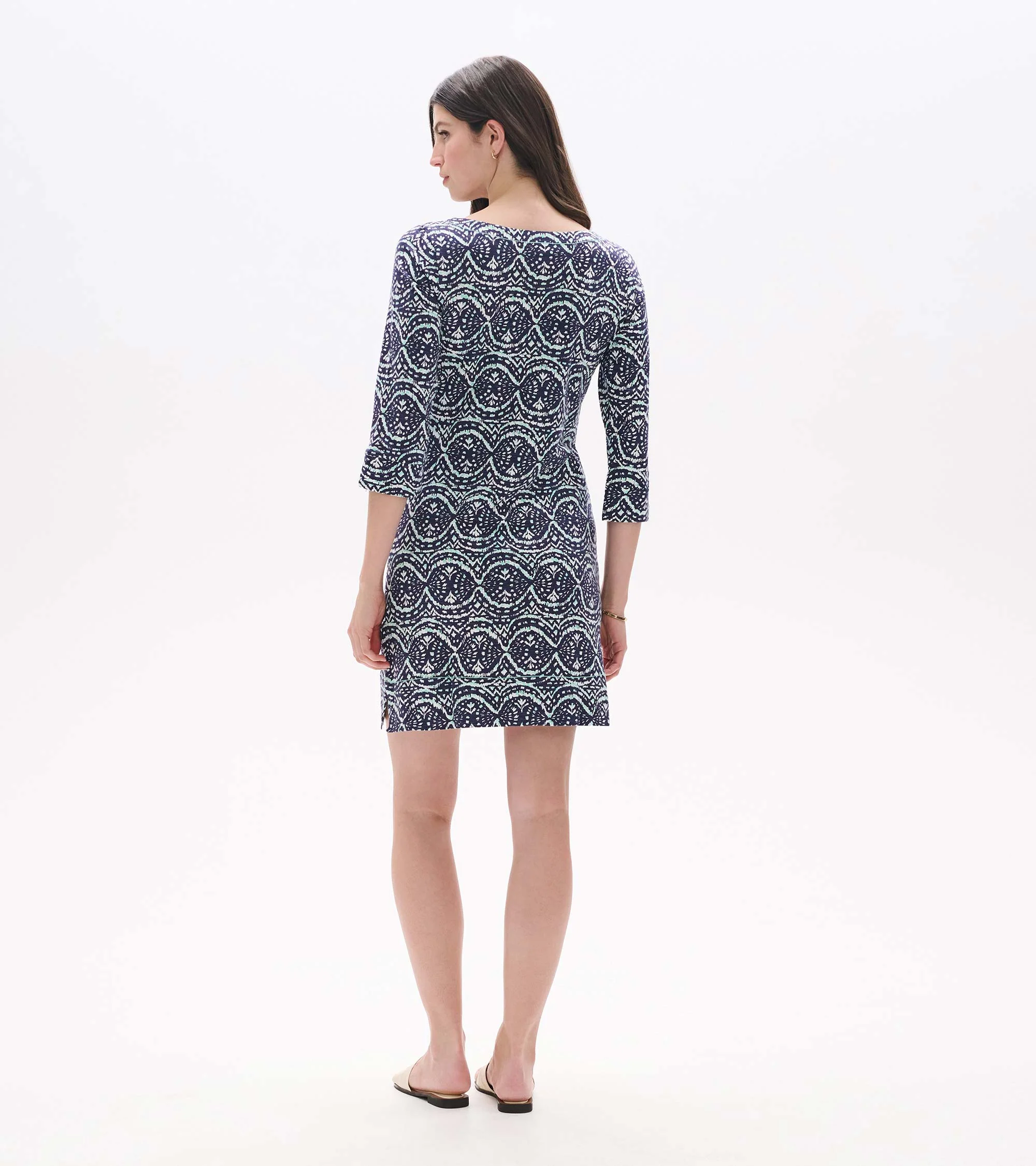 Lily Notch Neck Dress - Soft Ikat - Image 5