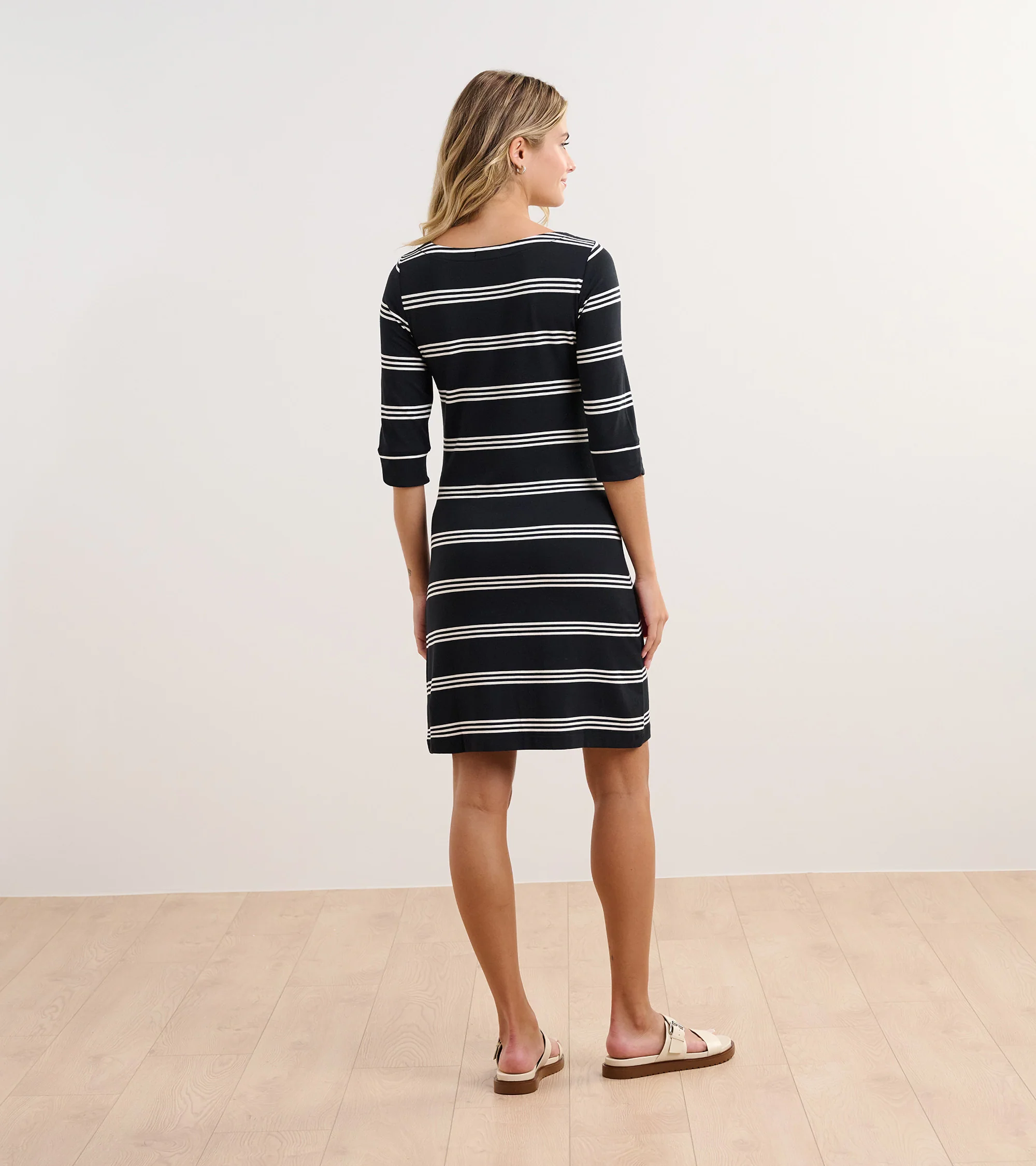 Lucy Dress - Black and White Stripes - Image 3