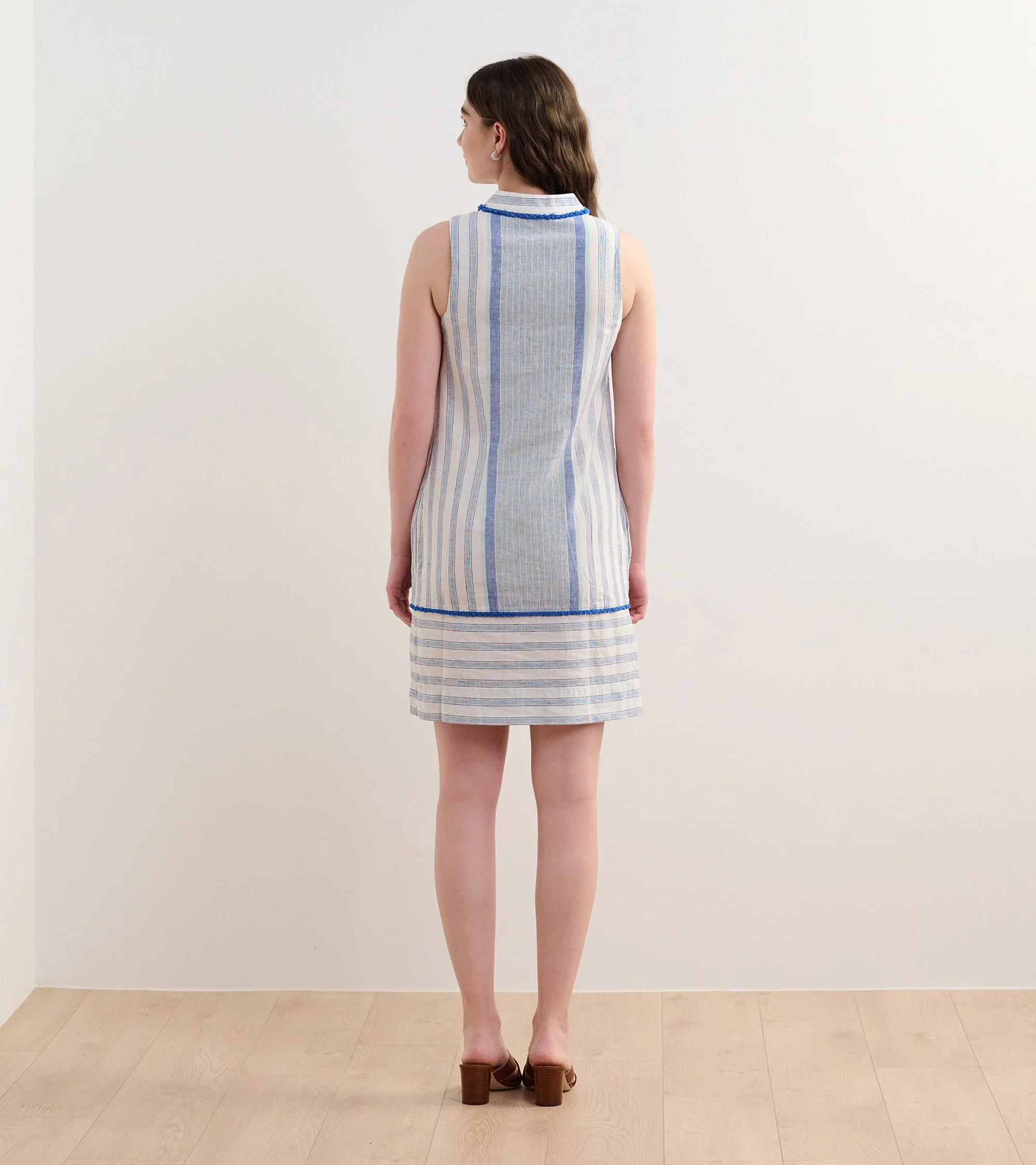 Marin Shift Dress - Blue Stripes - Image 4