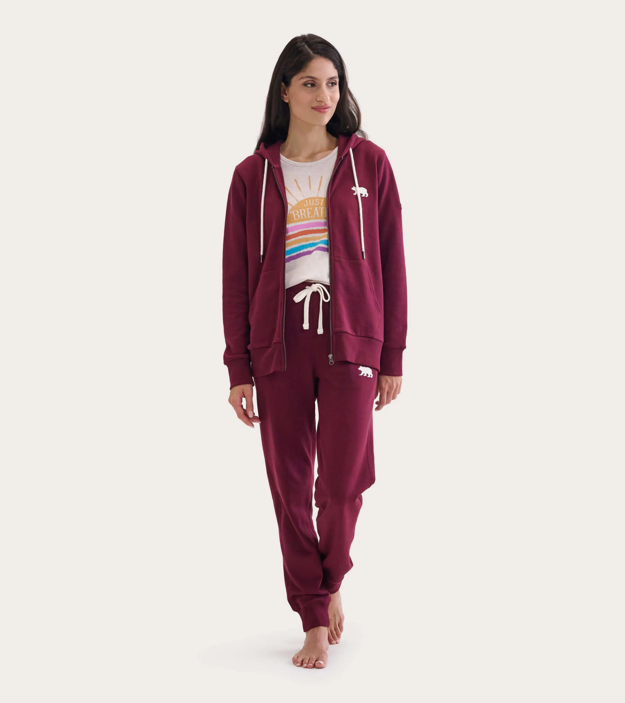 Maroon Bear Heritage Women's Full Zip Hoodie - Image 3