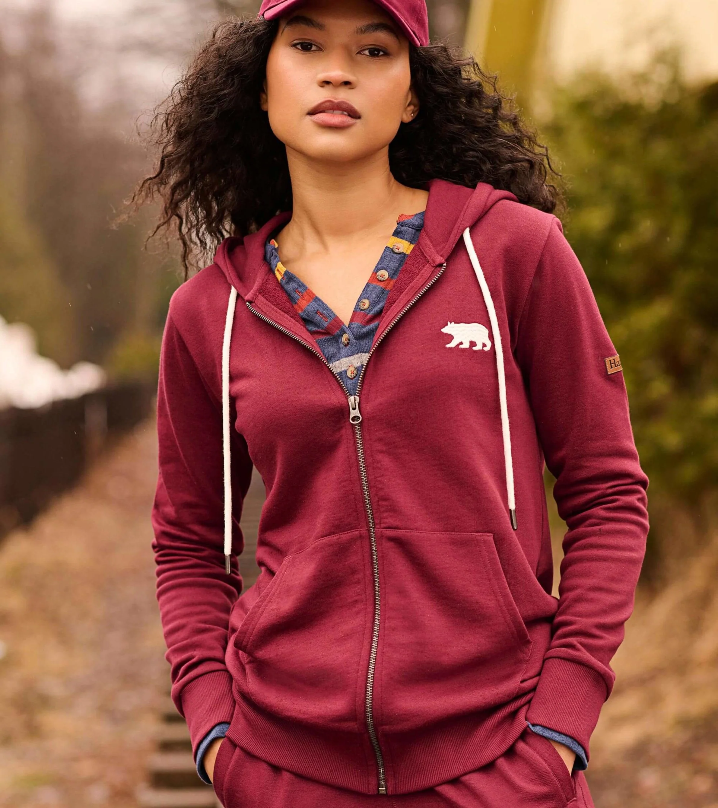 Maroon Bear Heritage Women's Full Zip Hoodie - Image 5