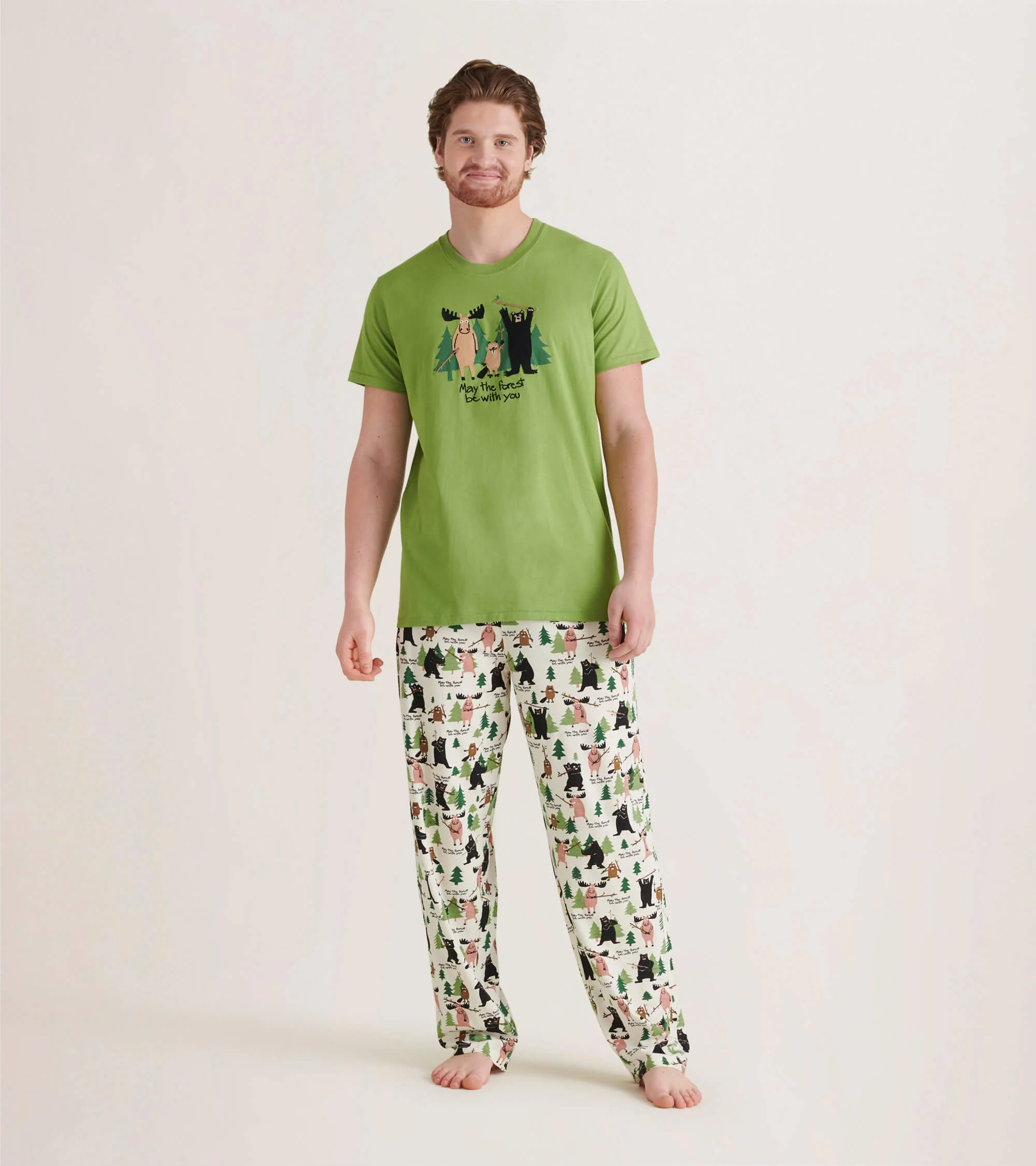 May the Forest Be With You Men's Stretch Cotton Pajama Pants - Image 3