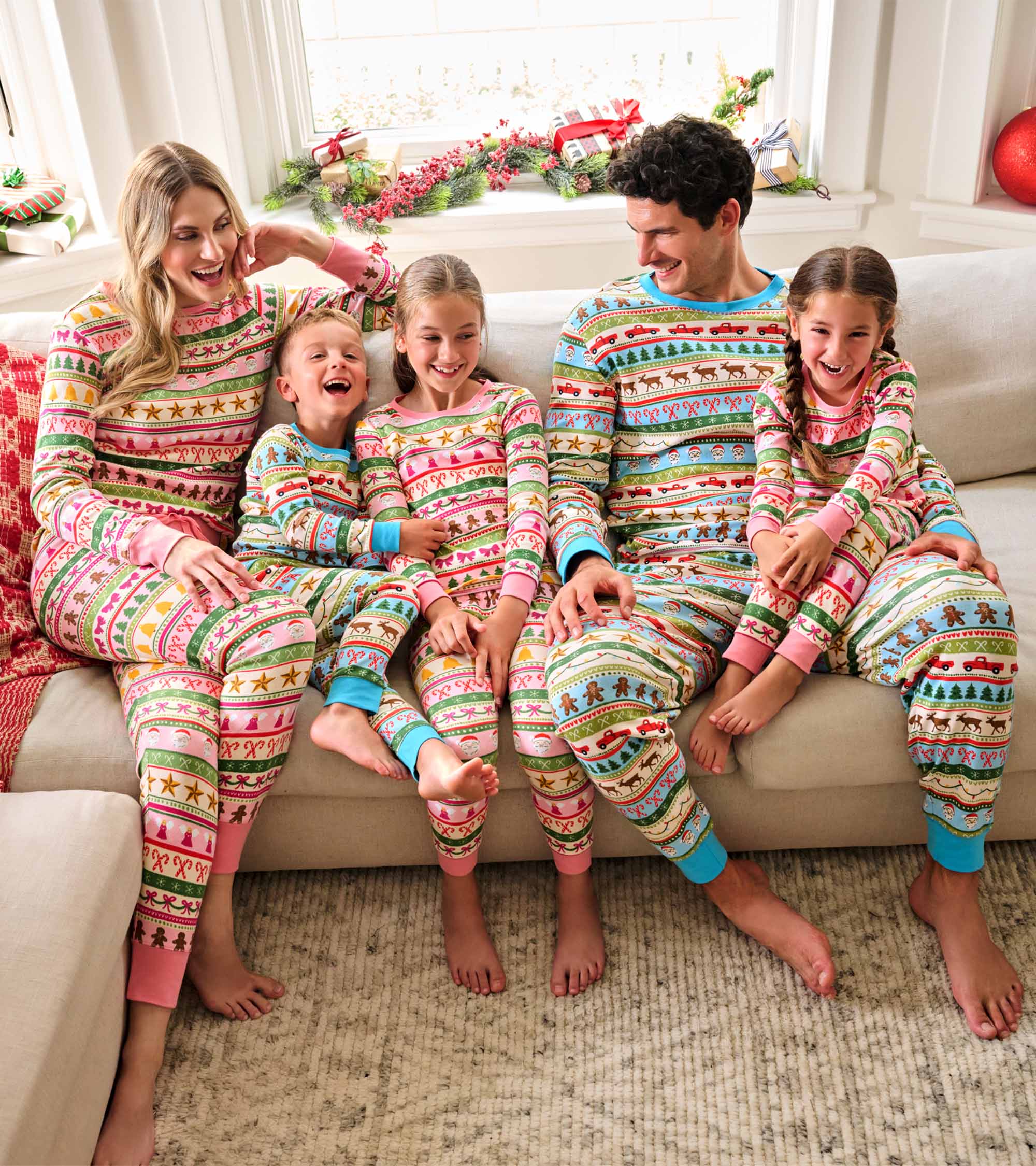 Men's Blue Fun Fair Isle Cotton Pajama Set - Image 6