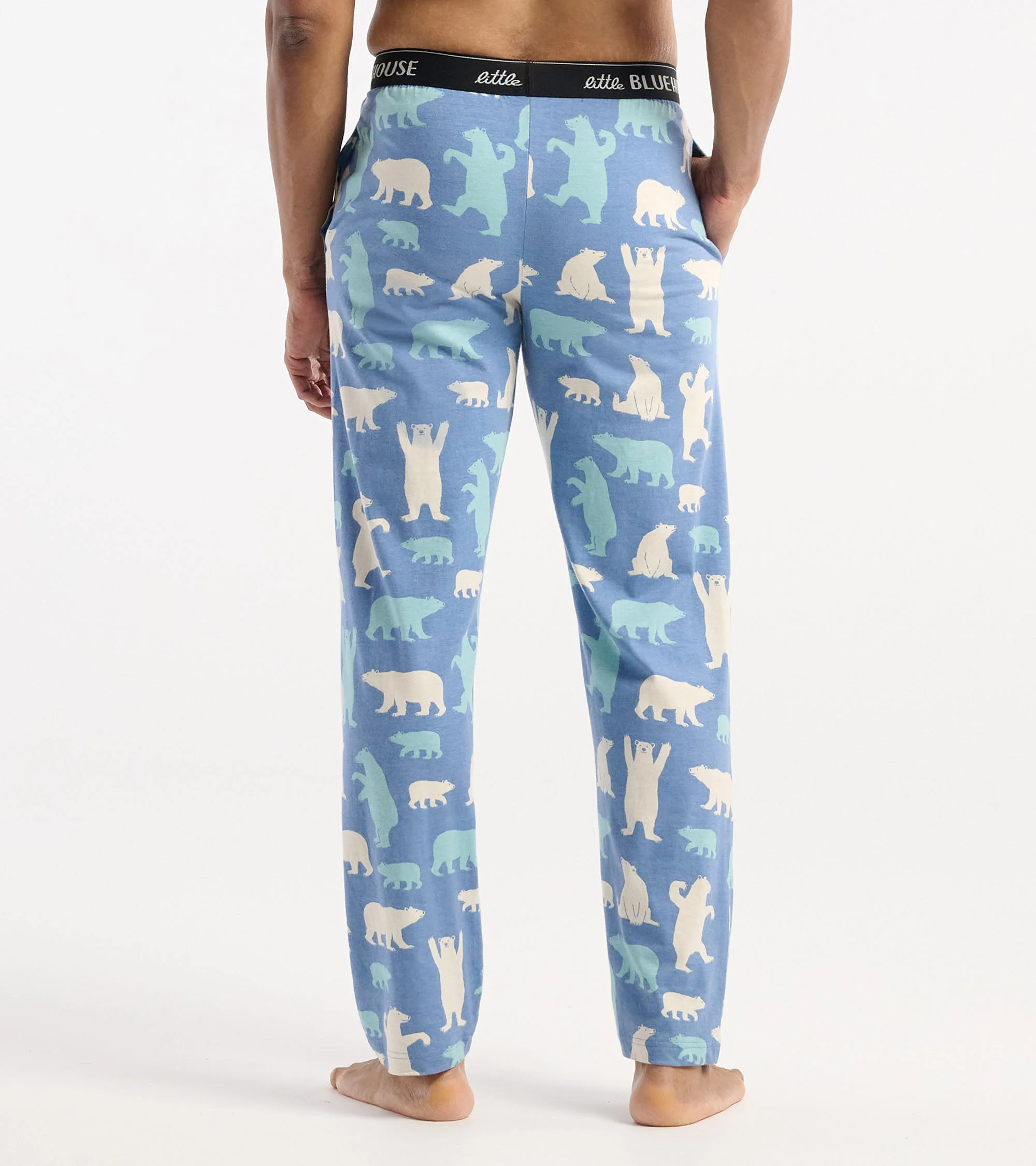 Men's Blue Polar Bears Cotton Pajama Pants - Image 3