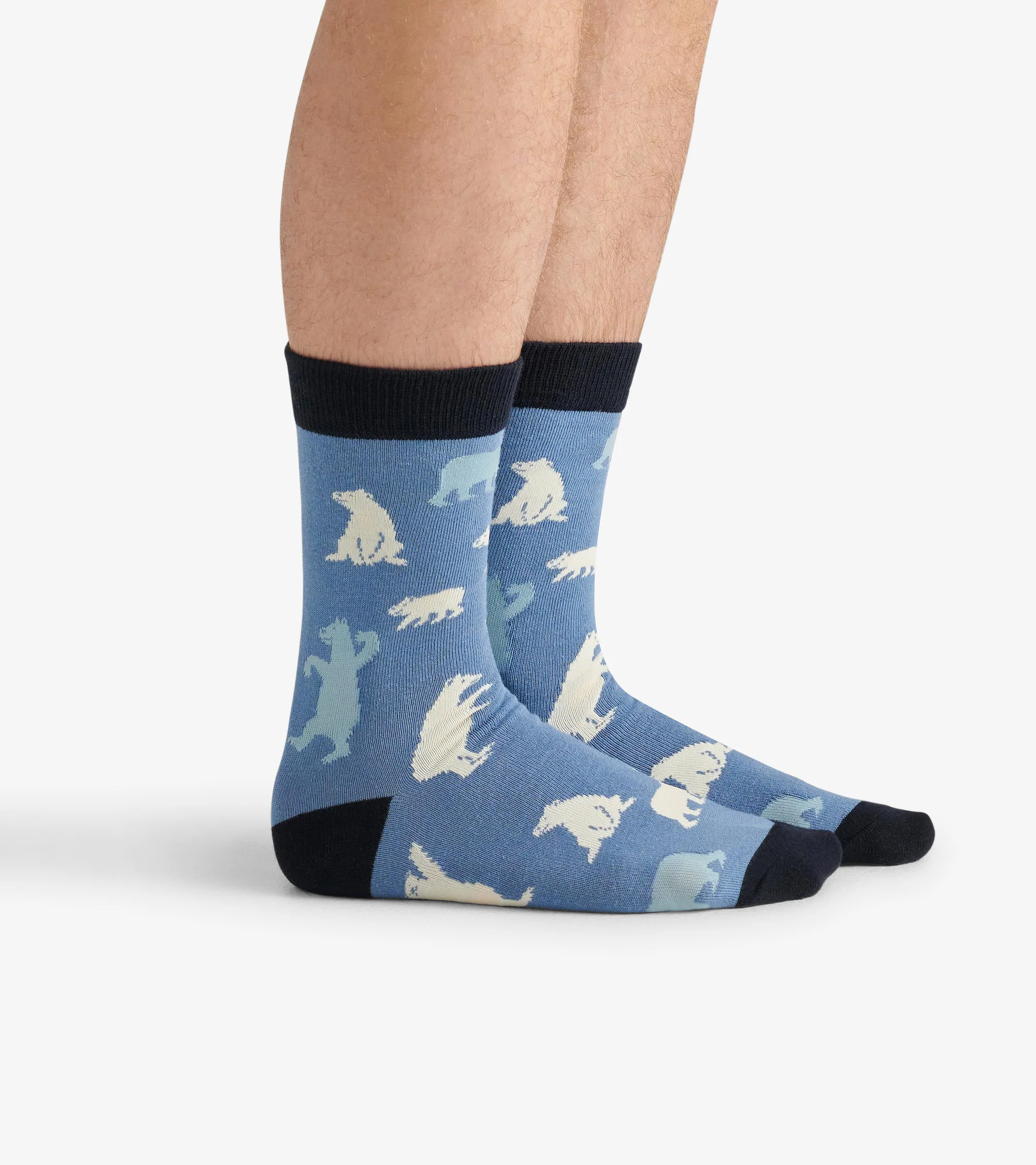 Men's Blue Polar Bears Crew Socks