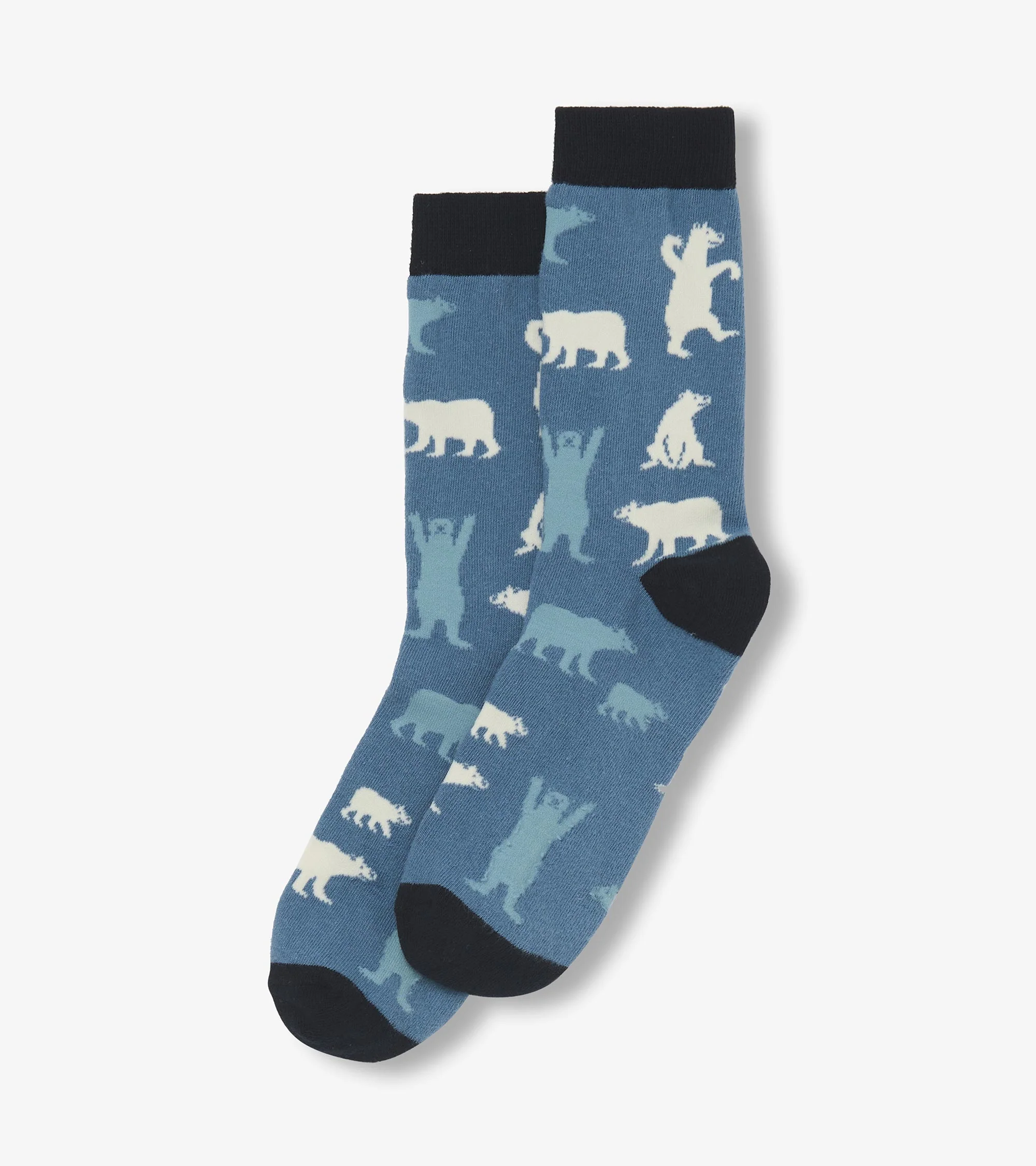 Men's Blue Polar Bears Crew Socks - Image 2