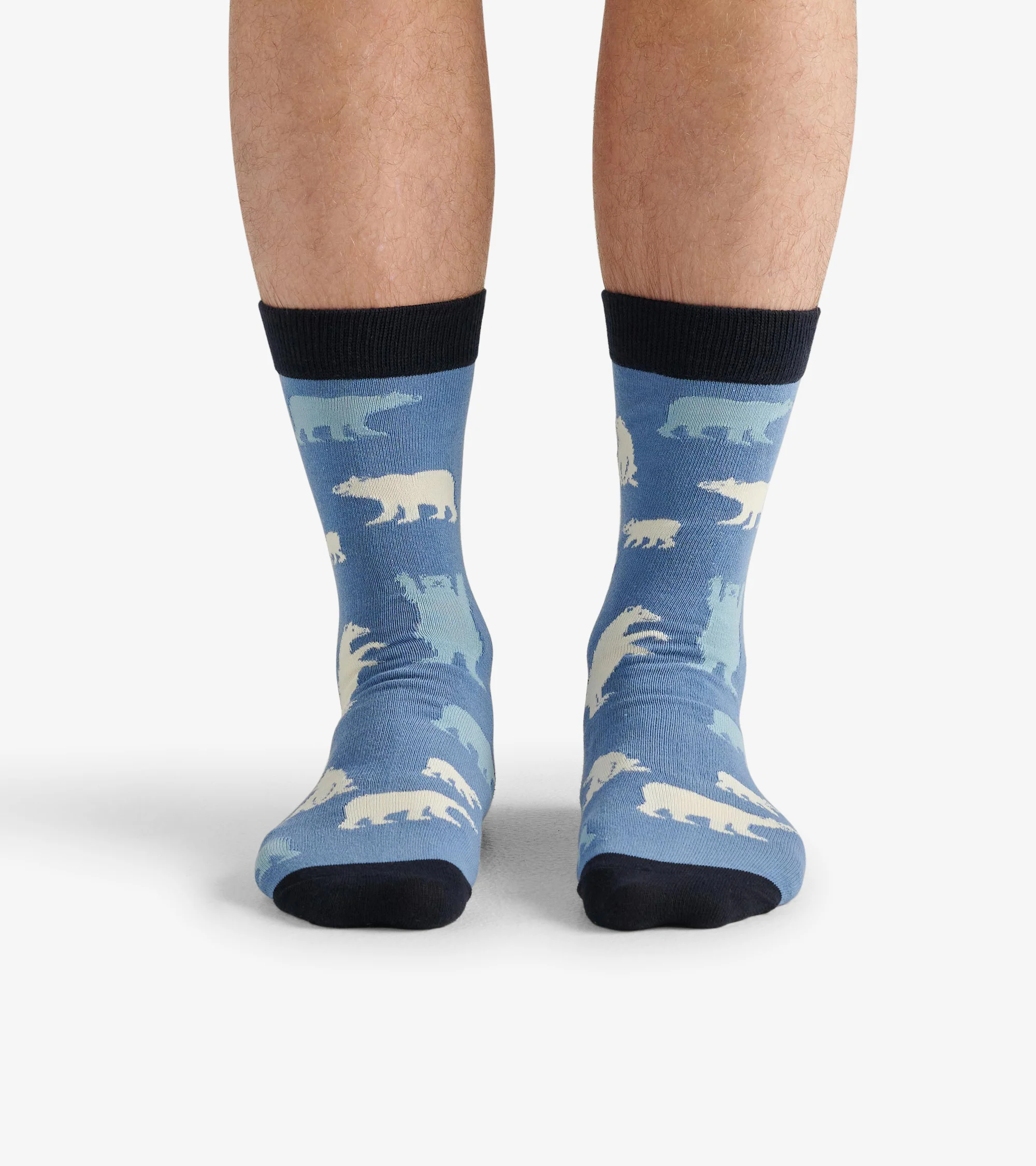 Men's Blue Polar Bears Crew Socks - Image 3