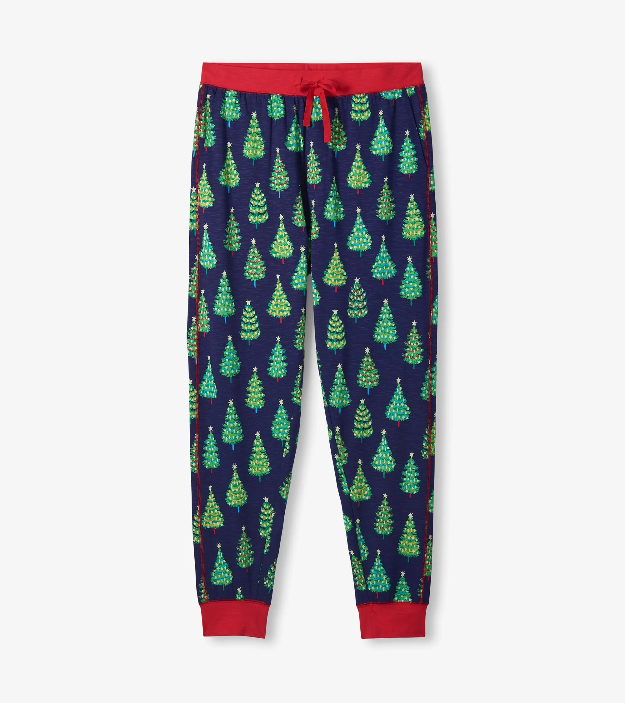 Men's Bottle Brush Trees Glow in the Dark Cotton Pajama Set - Image 6