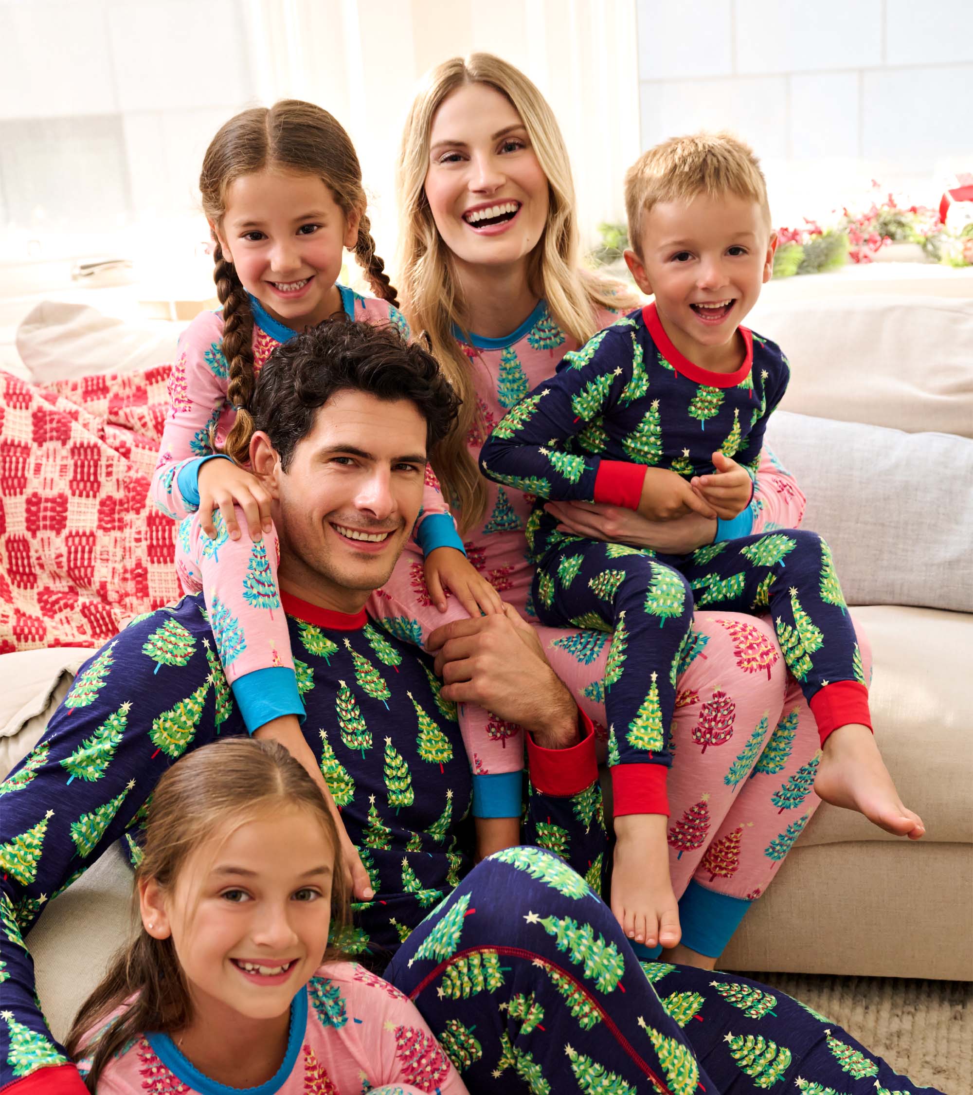 Men's Bottle Brush Trees Glow in the Dark Cotton Pajama Set - Image 7