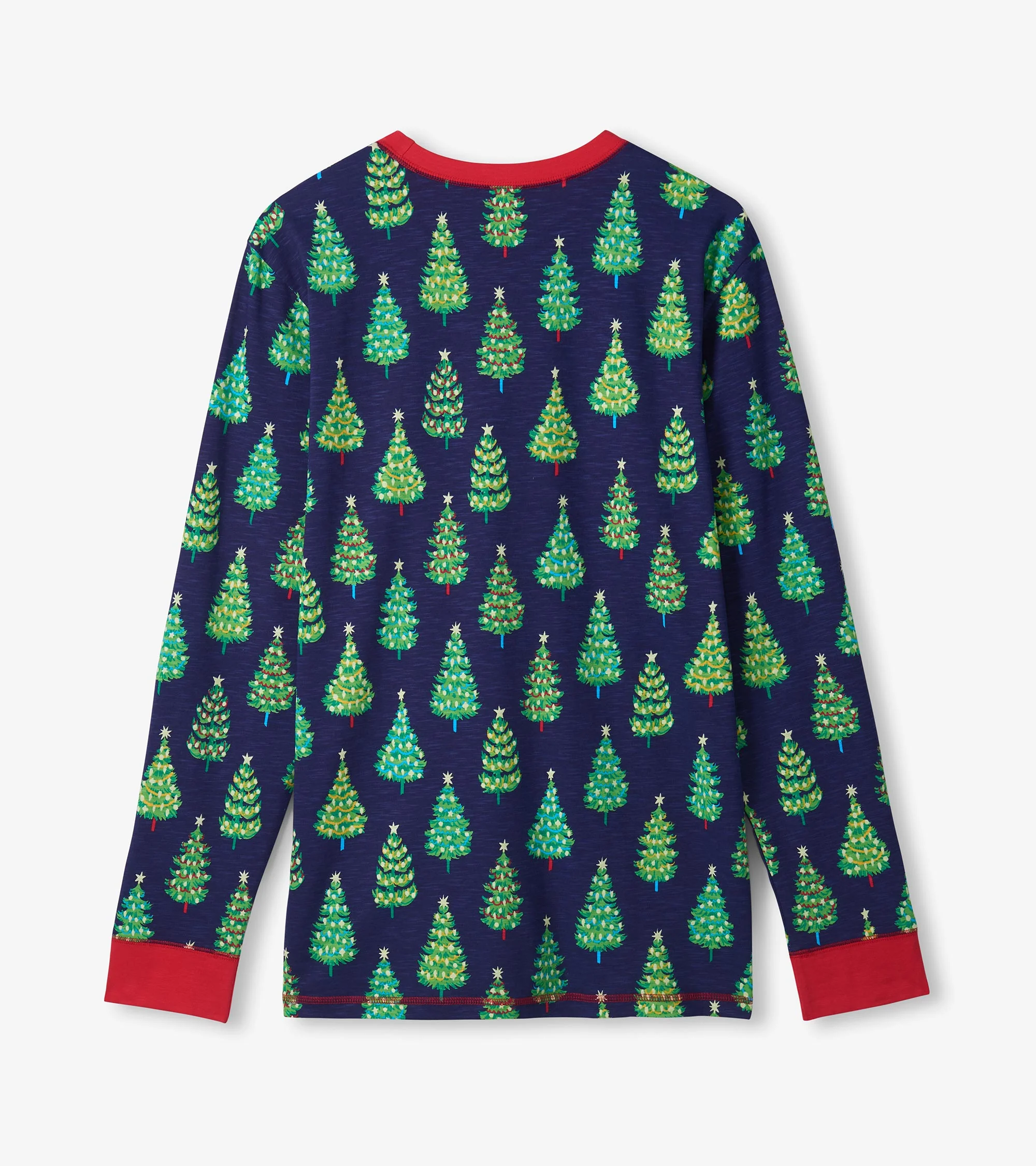 Men's Bottle Brush Trees Glow in the Dark Cotton Pajama Set - Image 8
