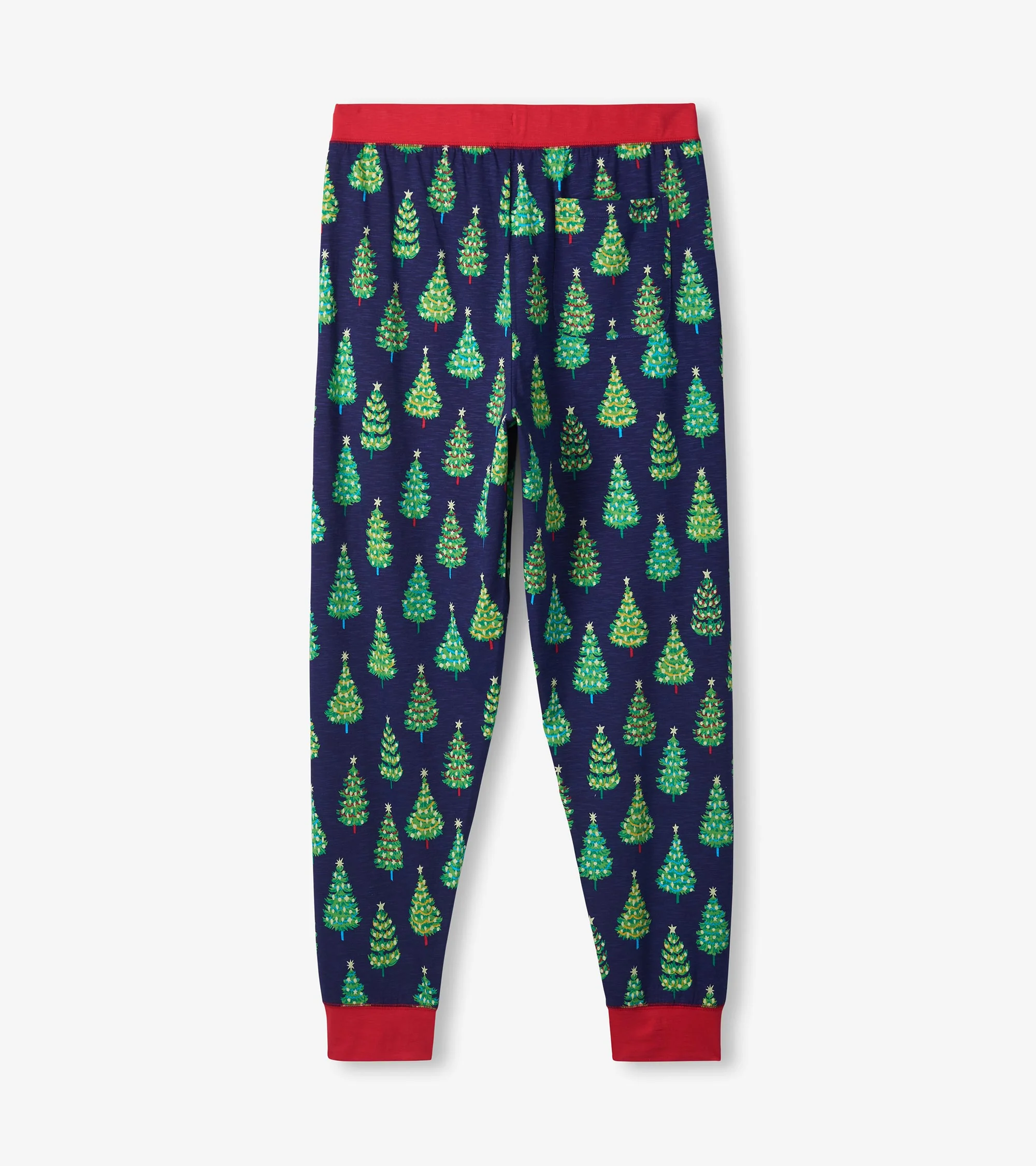 Men's Bottle Brush Trees Glow in the Dark Cotton Pajama Set - Image 9