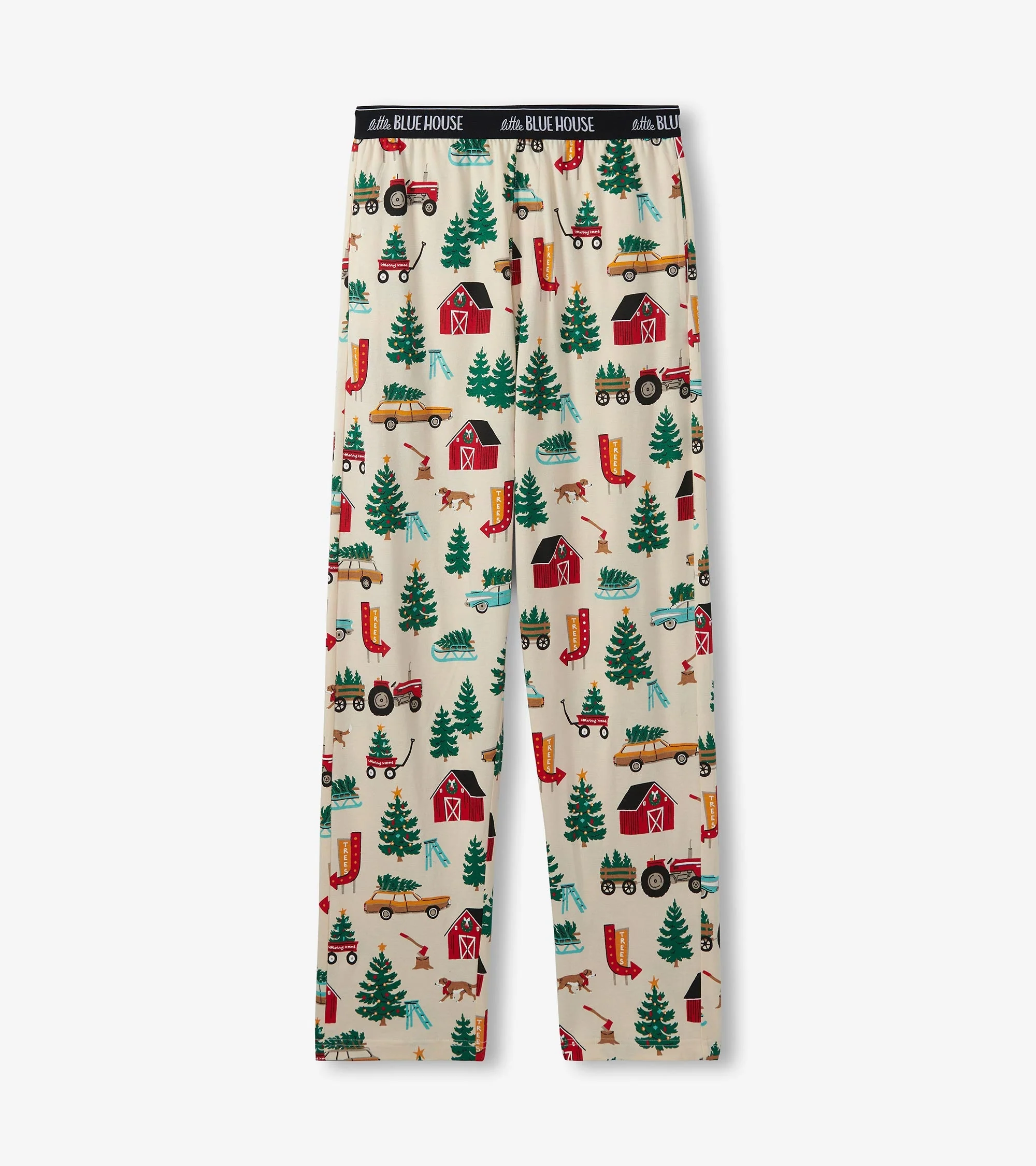 Men's Christmas Tree Farm Cotton Pajama Pants - Image 2