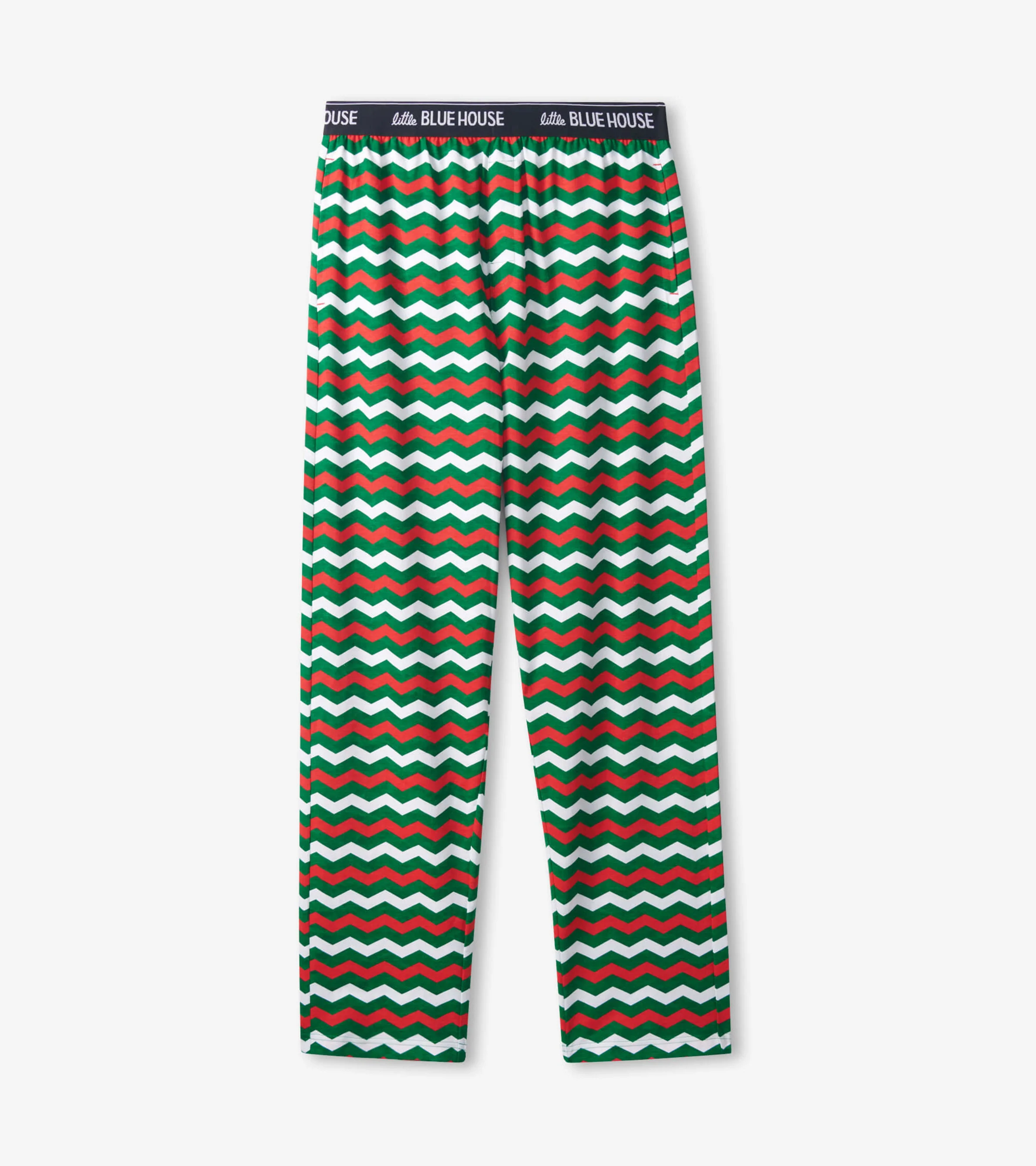 Men's Christmas Zig-Zag Stretch Cotton Pajama Pants - Image 2