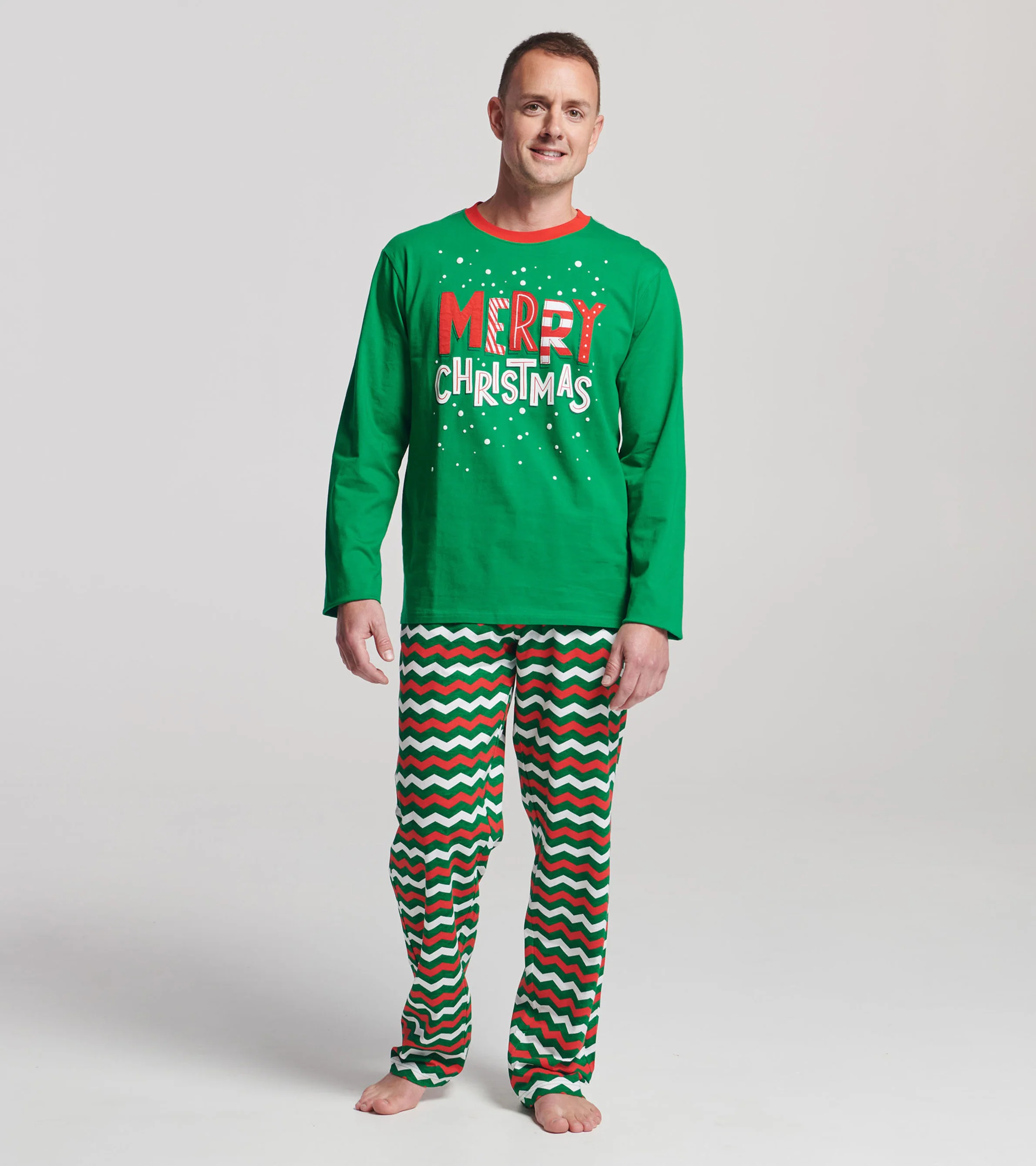 Men's Christmas Zig-Zag Stretch Cotton Pajama Pants - Image 4