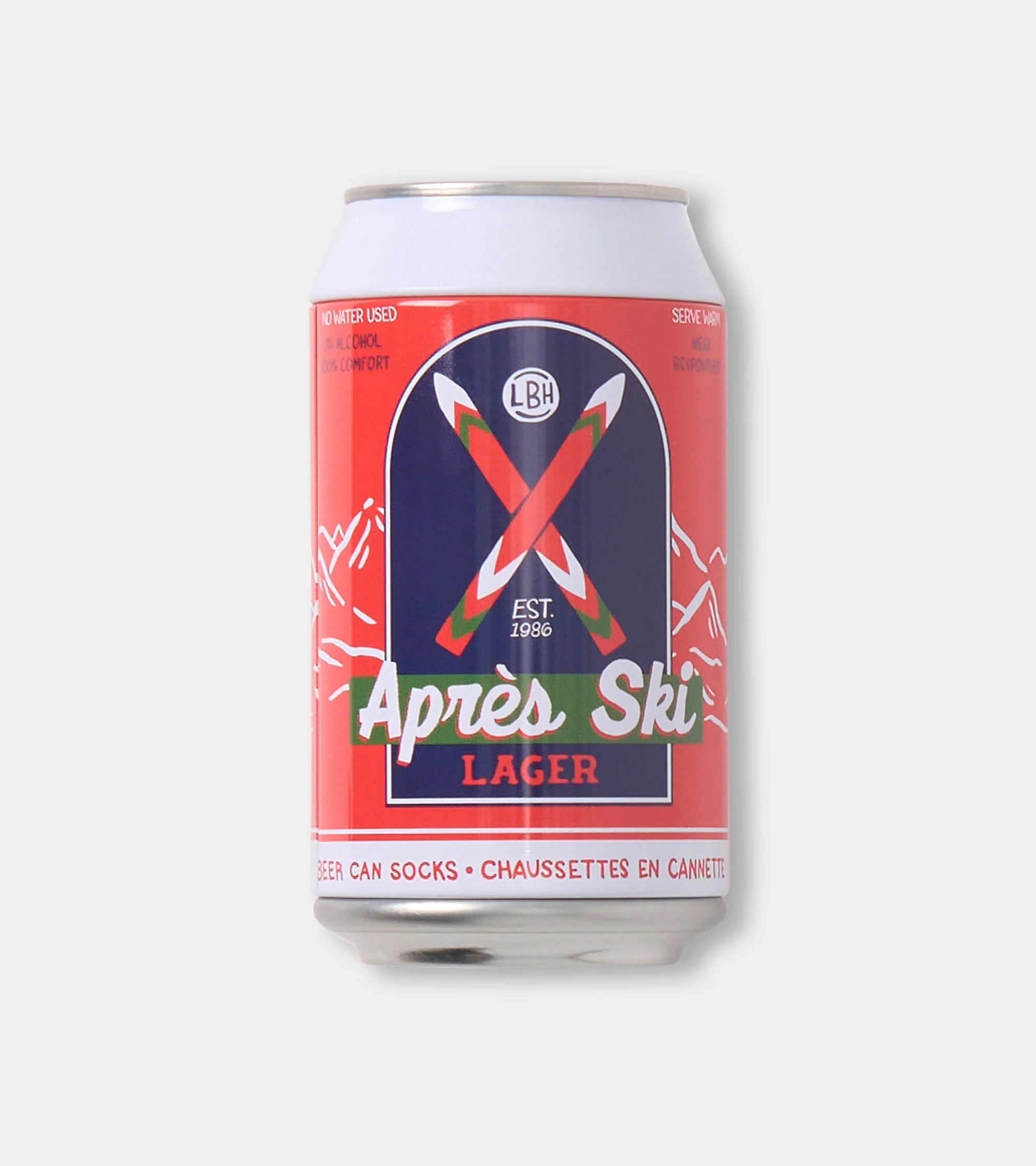 Men's Crossed Skis Beer Can Socks - Image 2