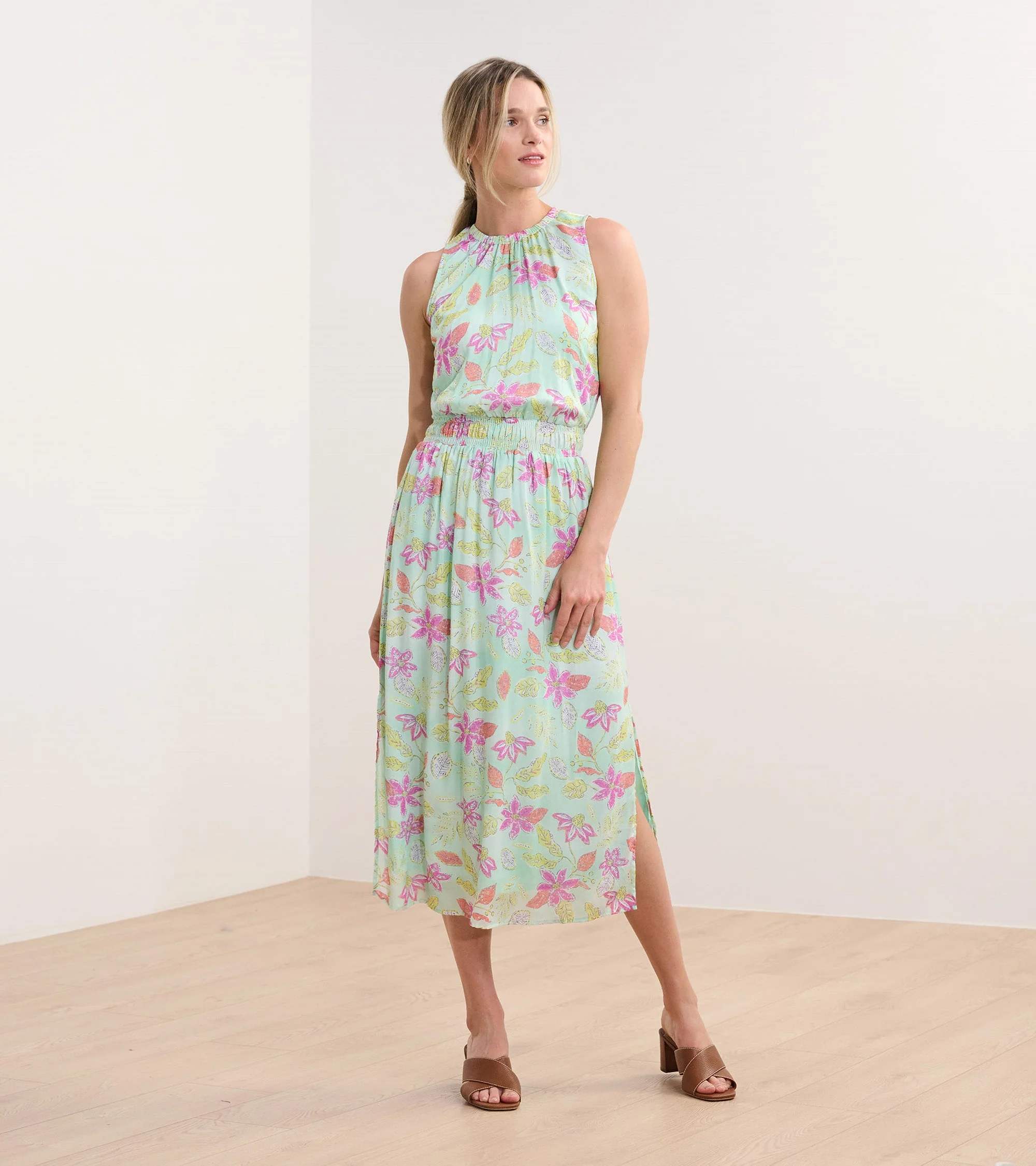 Mia Column Dress - Distressed Floral