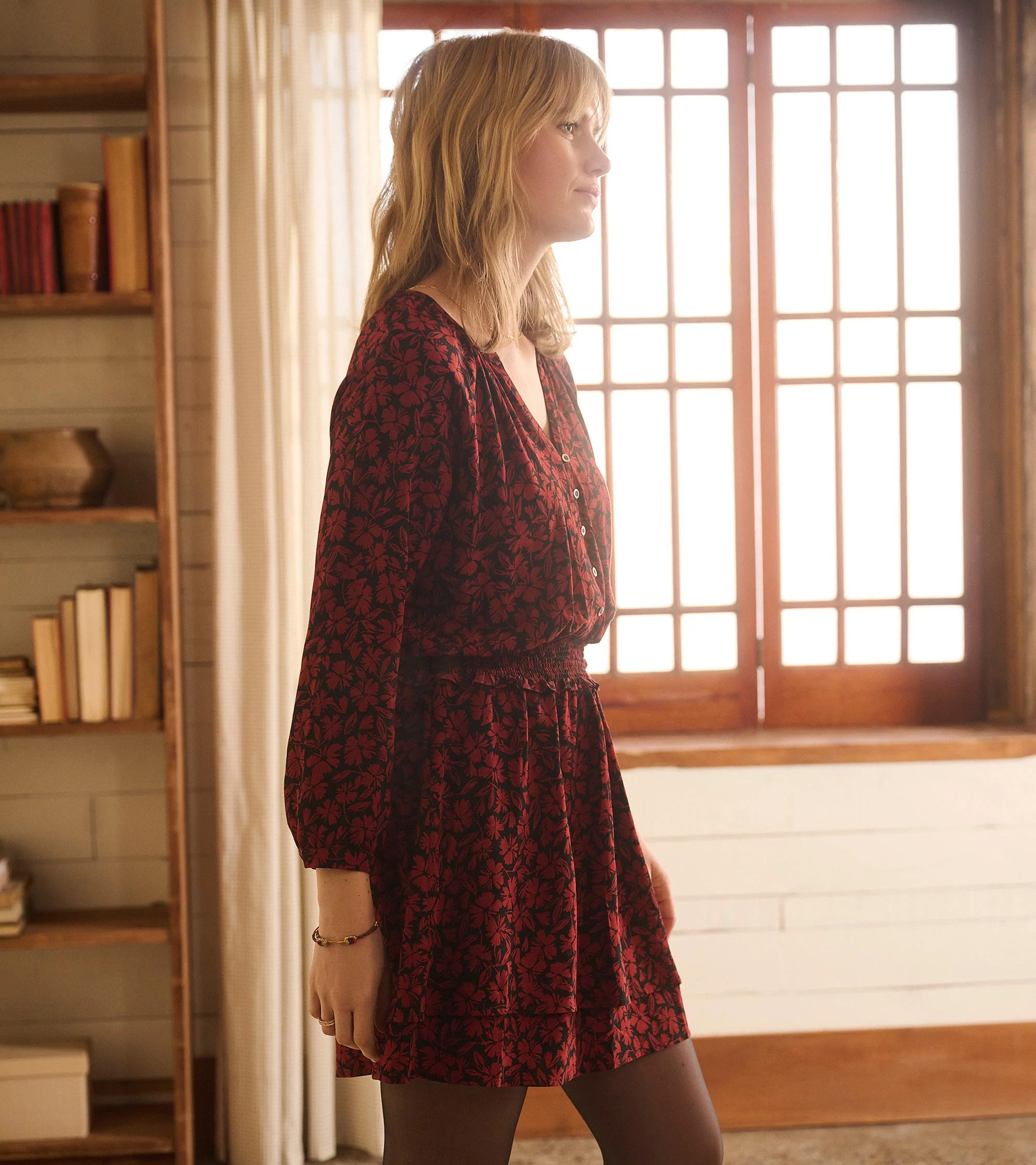 Mia Smocked Waist Dress - Floral Scatter - Image 5