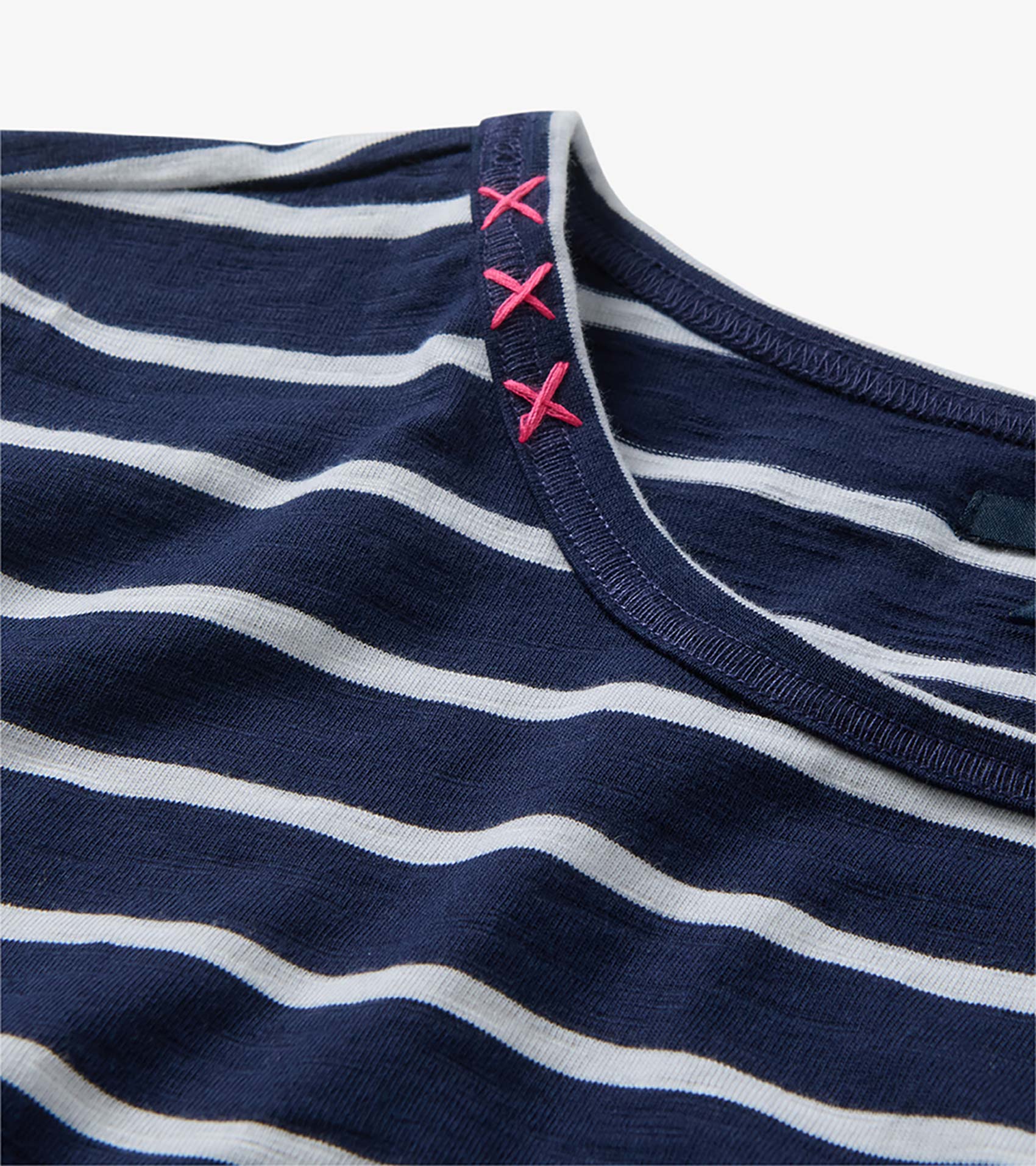 Midi Tee Shirt Dress - Navy and White Stripes - Image 6