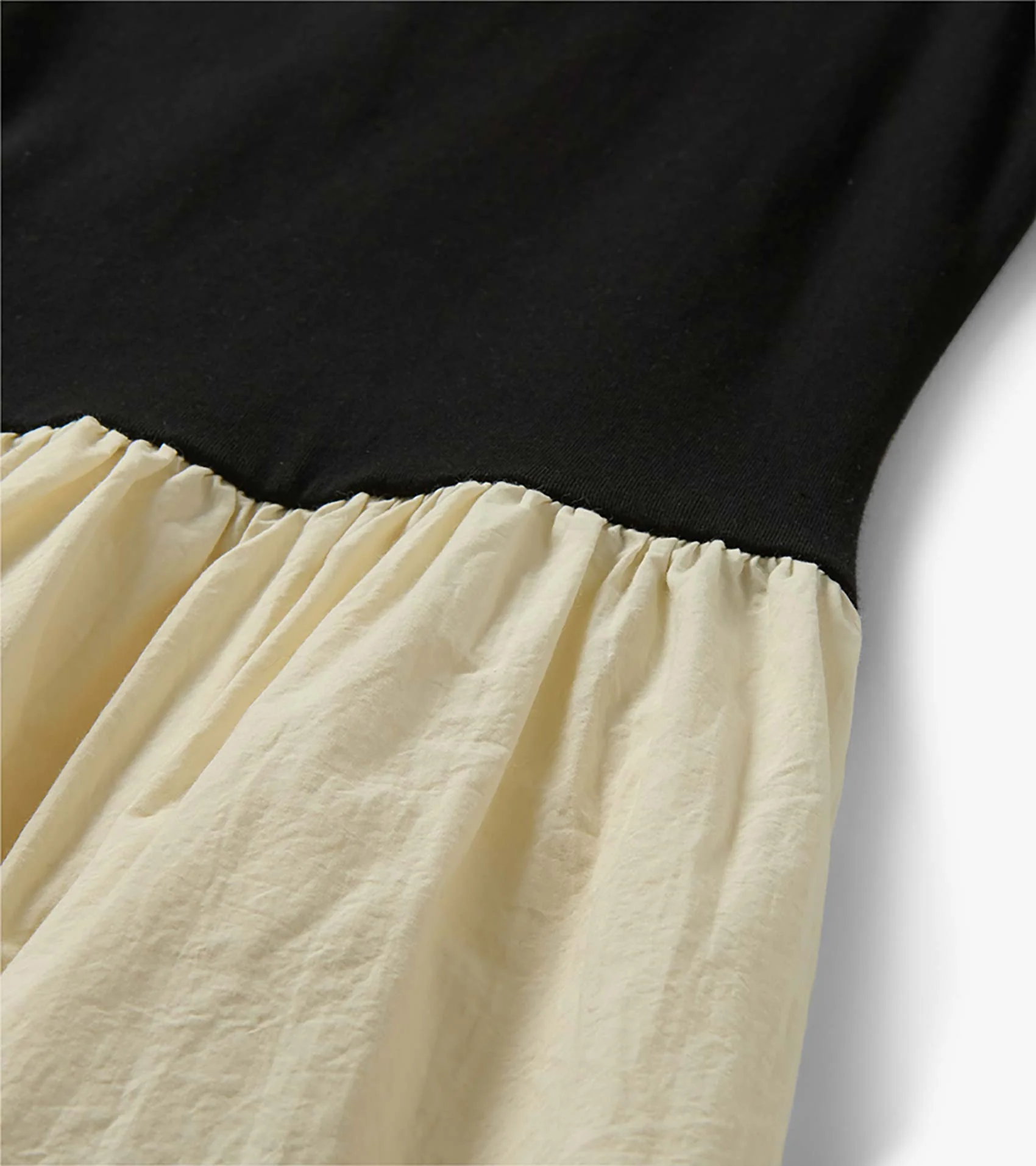 Mix Media Midi Dress - Whisper White and Black - Image 7