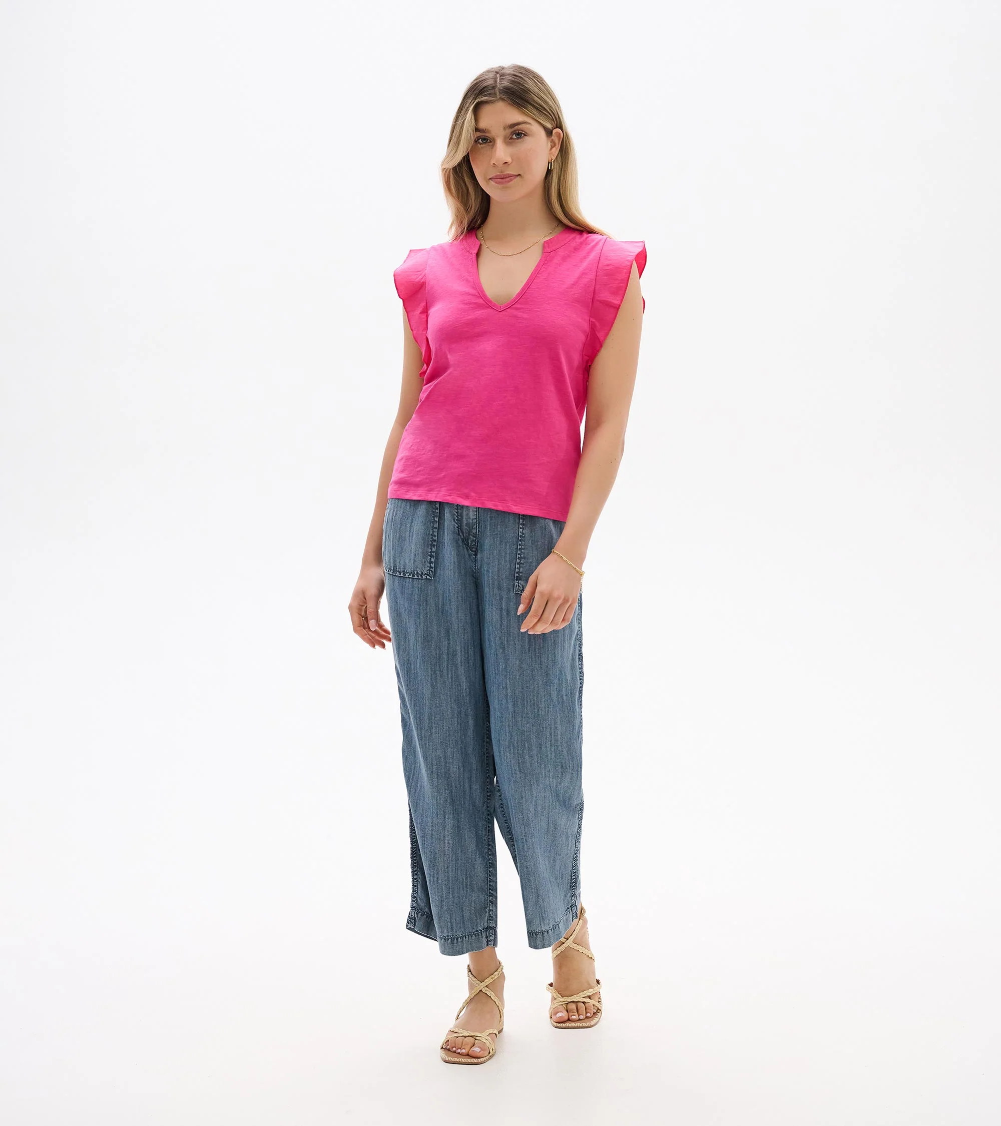 Mix Media Tank - Carmine Rose - Image 3