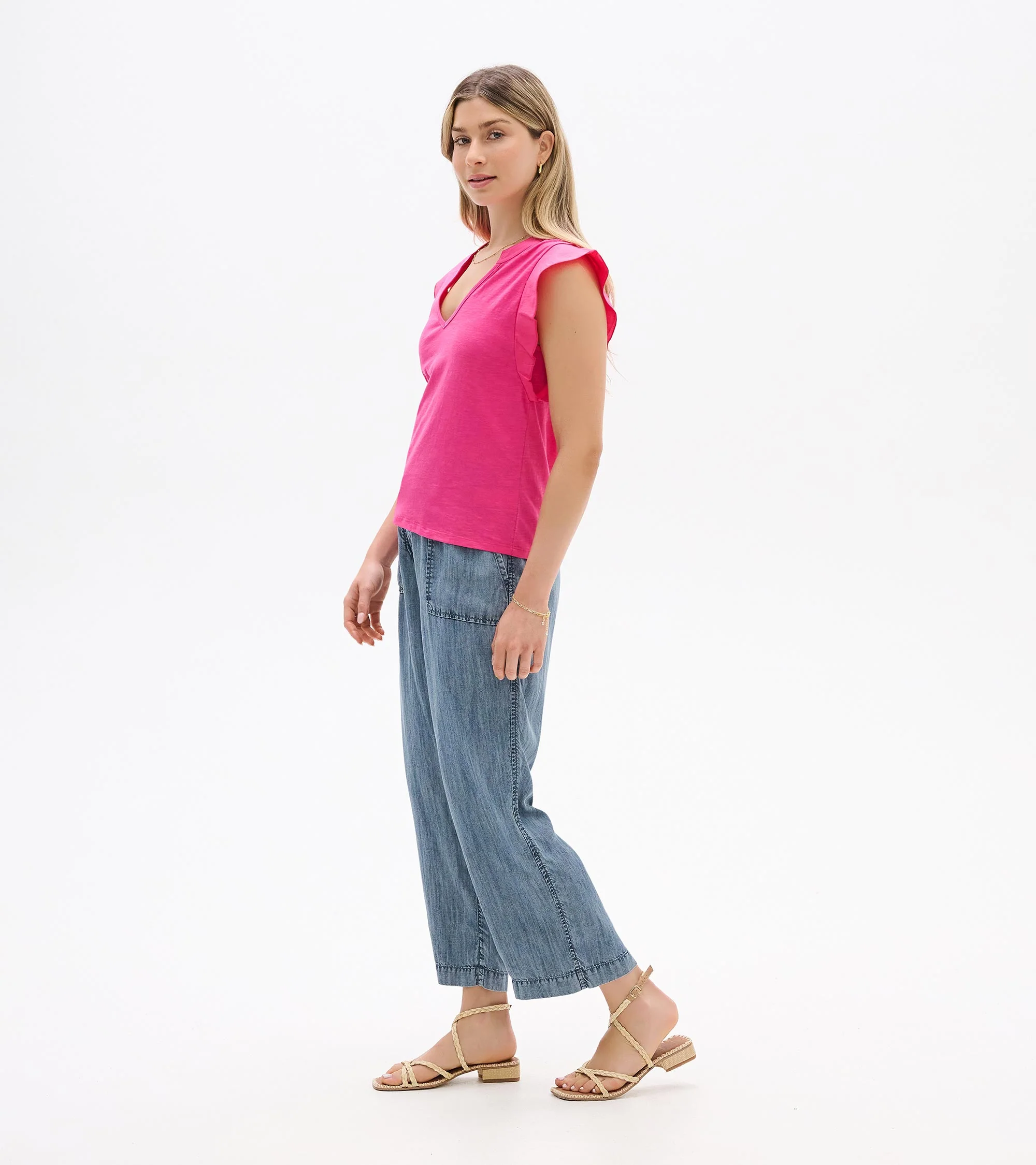 Mix Media Tank - Carmine Rose - Image 4