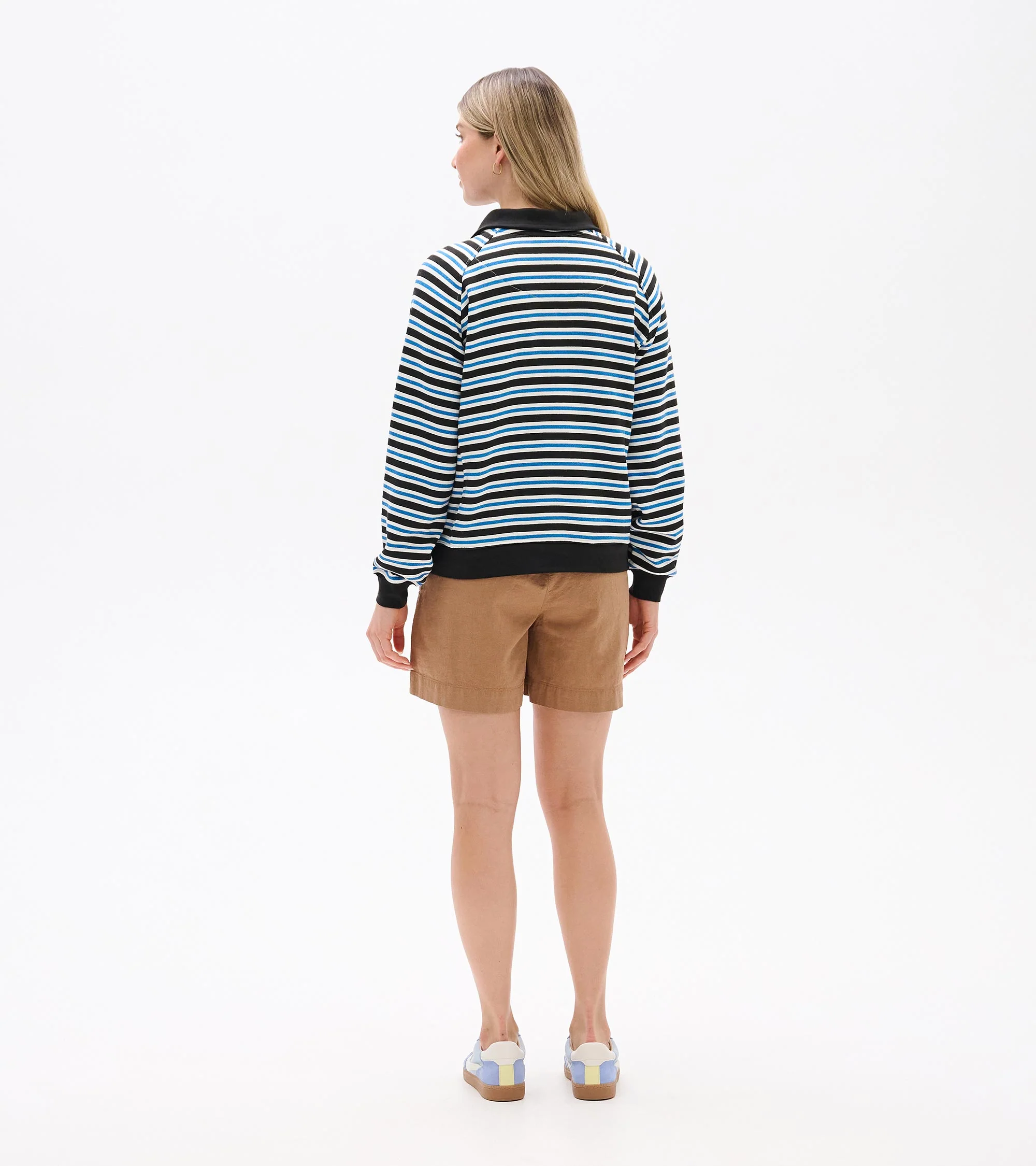 Mock Neck Pullover - Black Stripes - Image 5