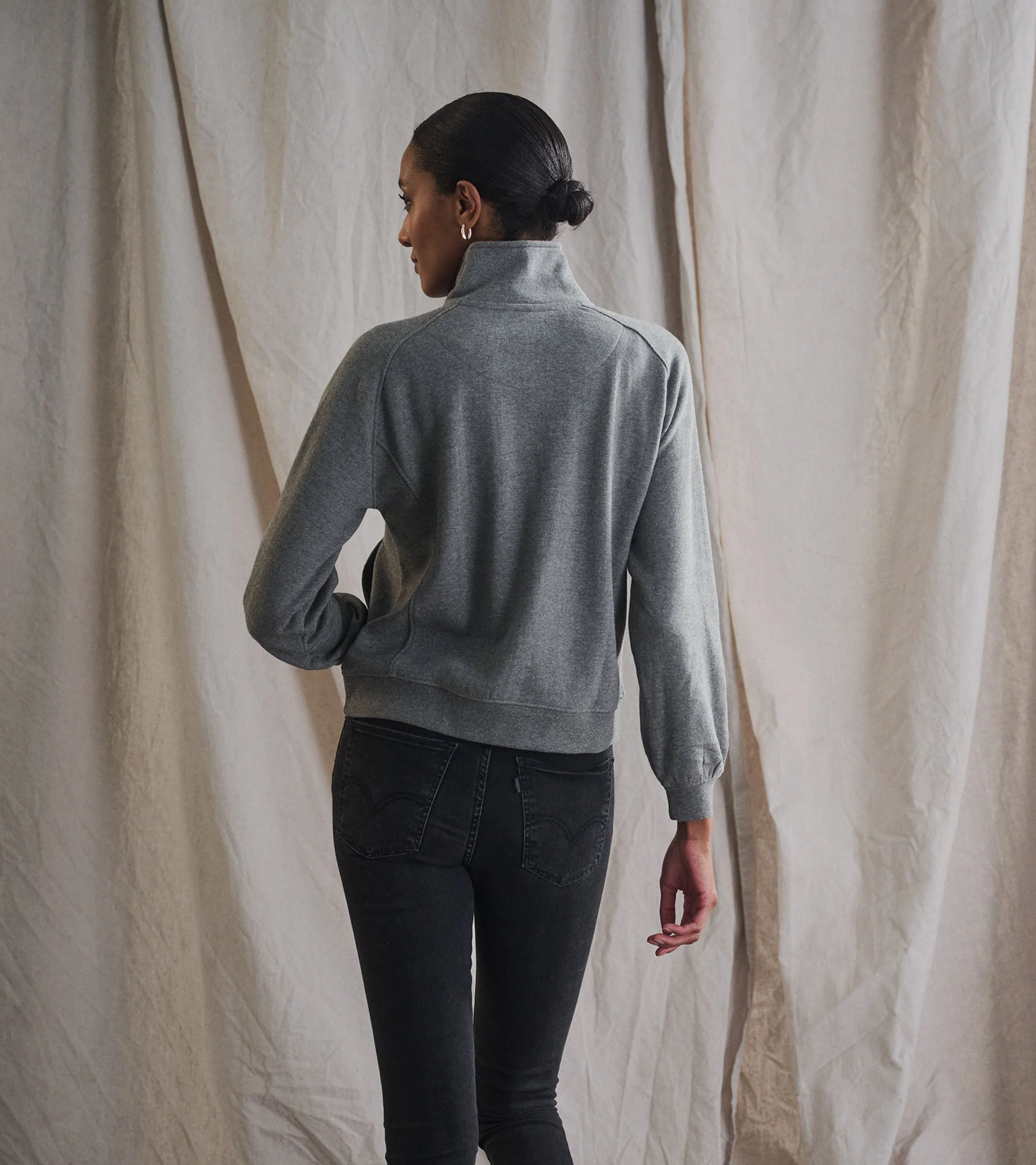 Mock Neck Pullover - Charcoal Heather - Image 5