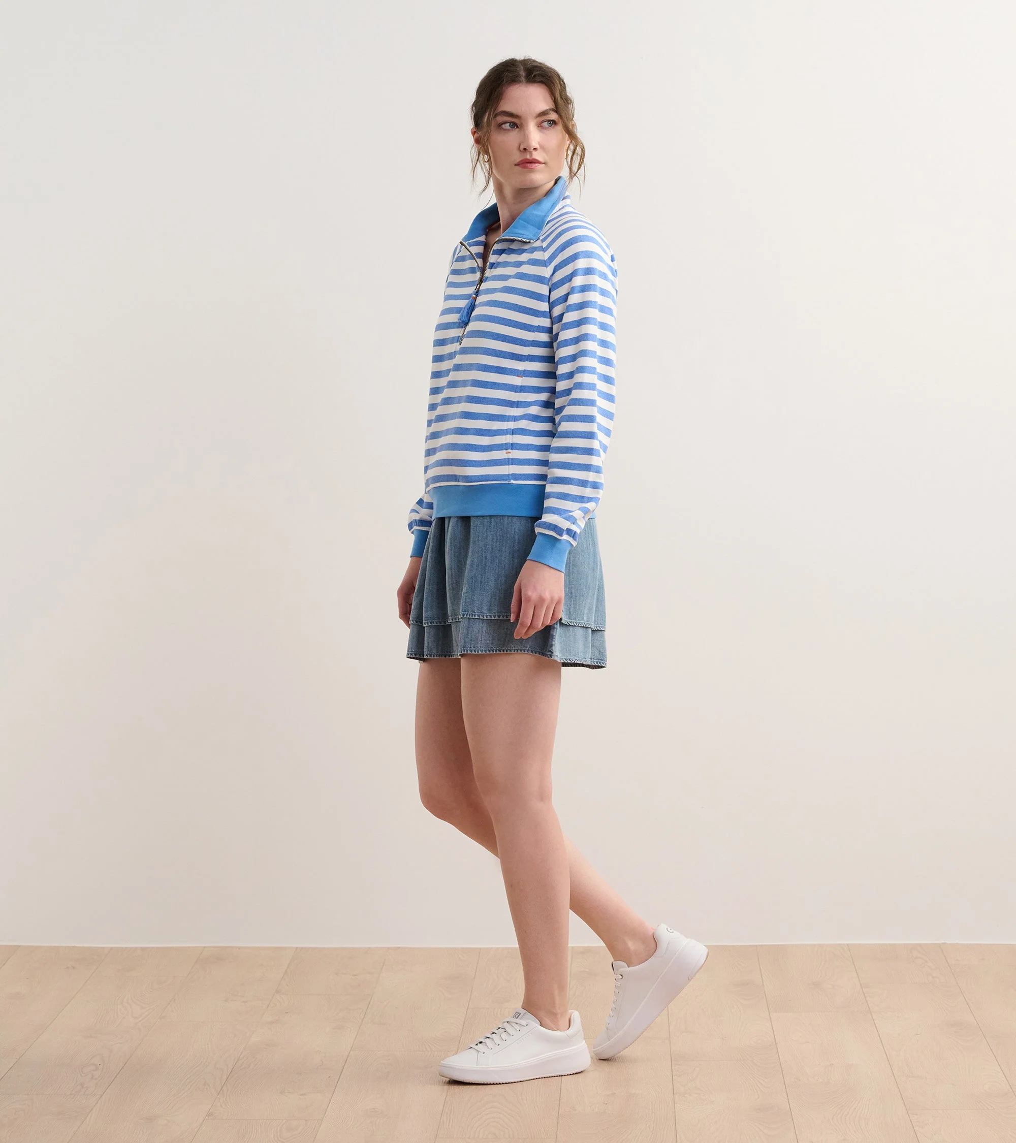 Mock Neck Pullover - Marina Stripes - Image 4