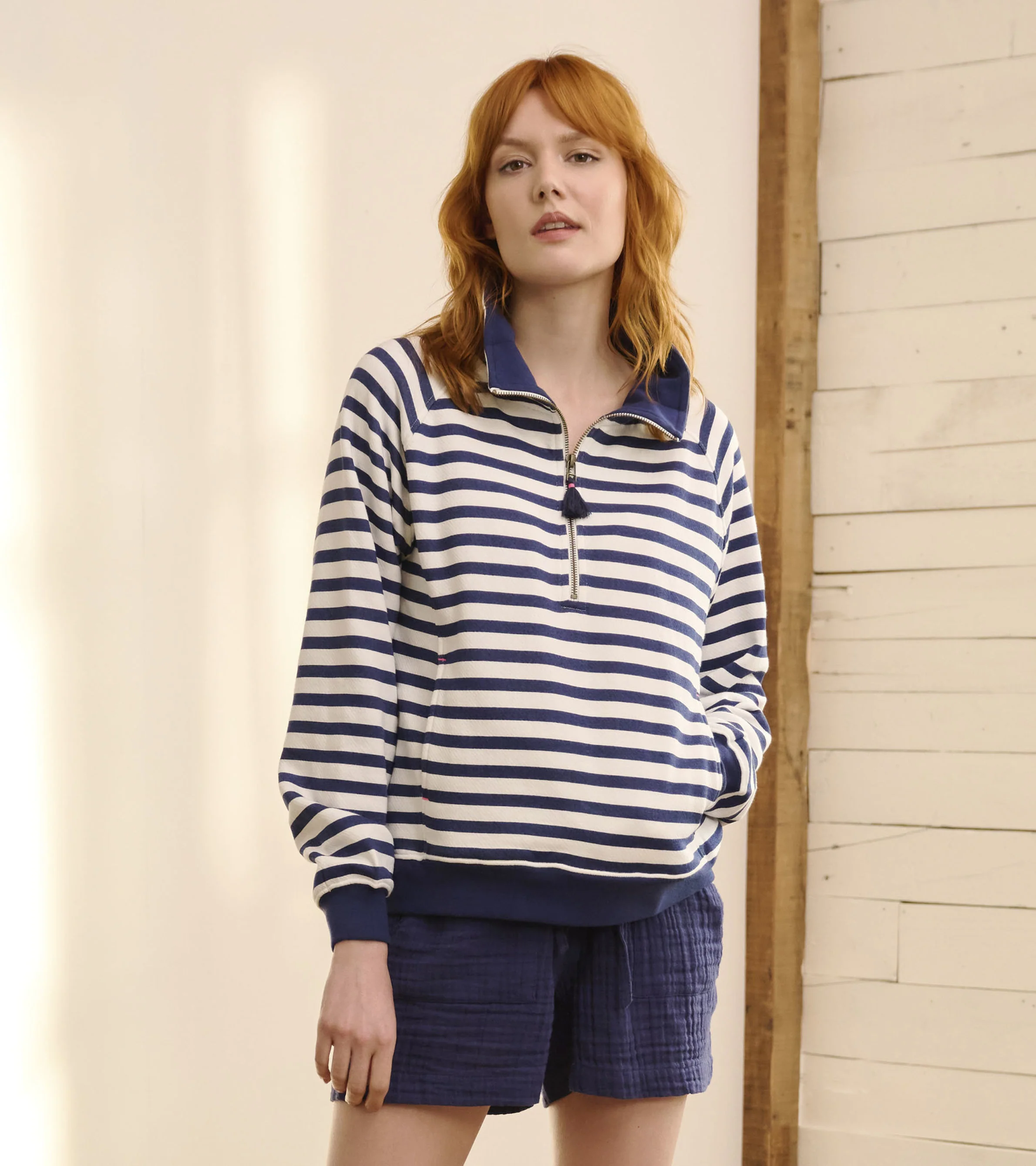 Mock Neck Pullover - Maritime Stripes - Image 3