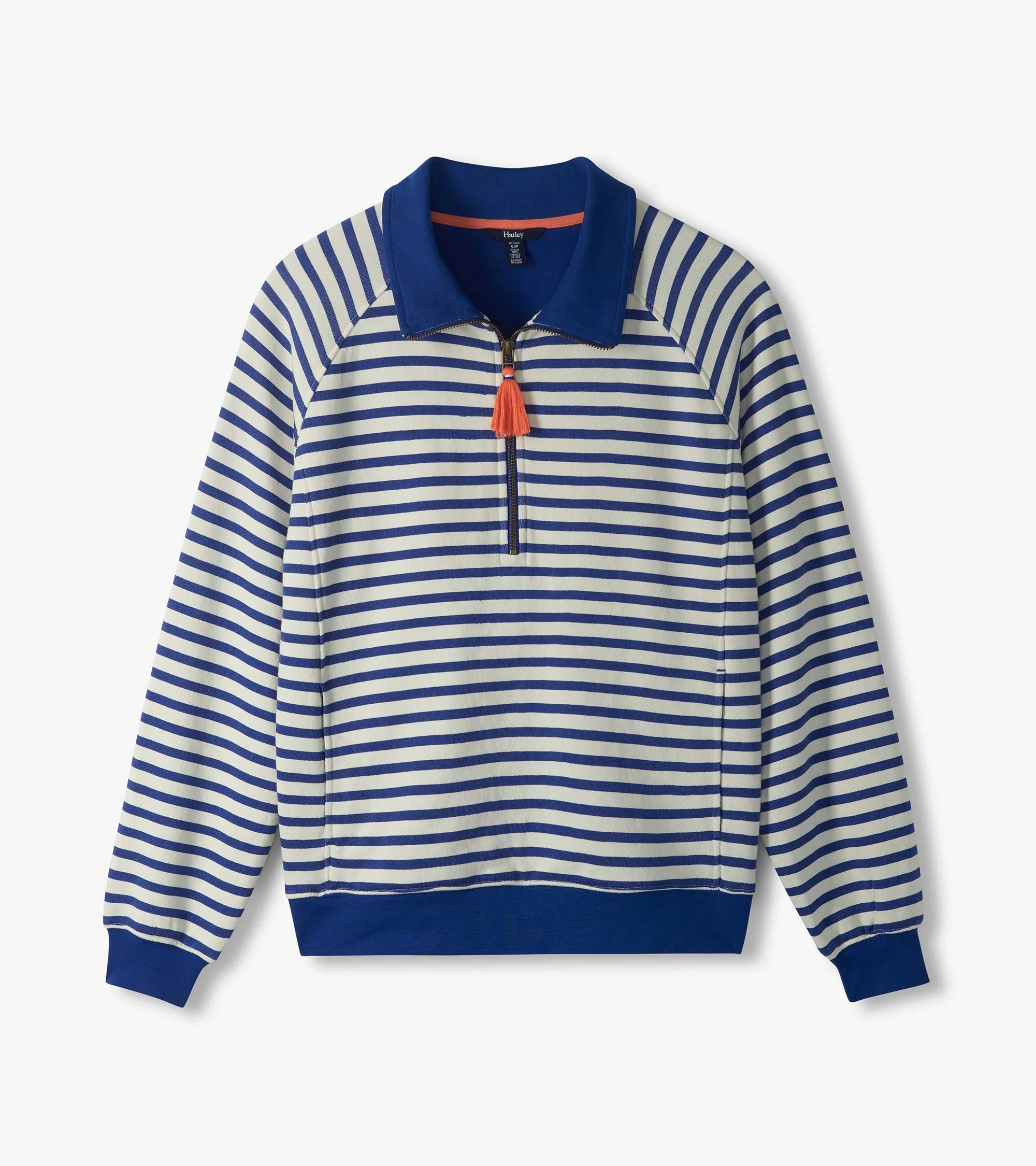 Mock Neck Pullover - Mezarine Blue Stripes - Image 2