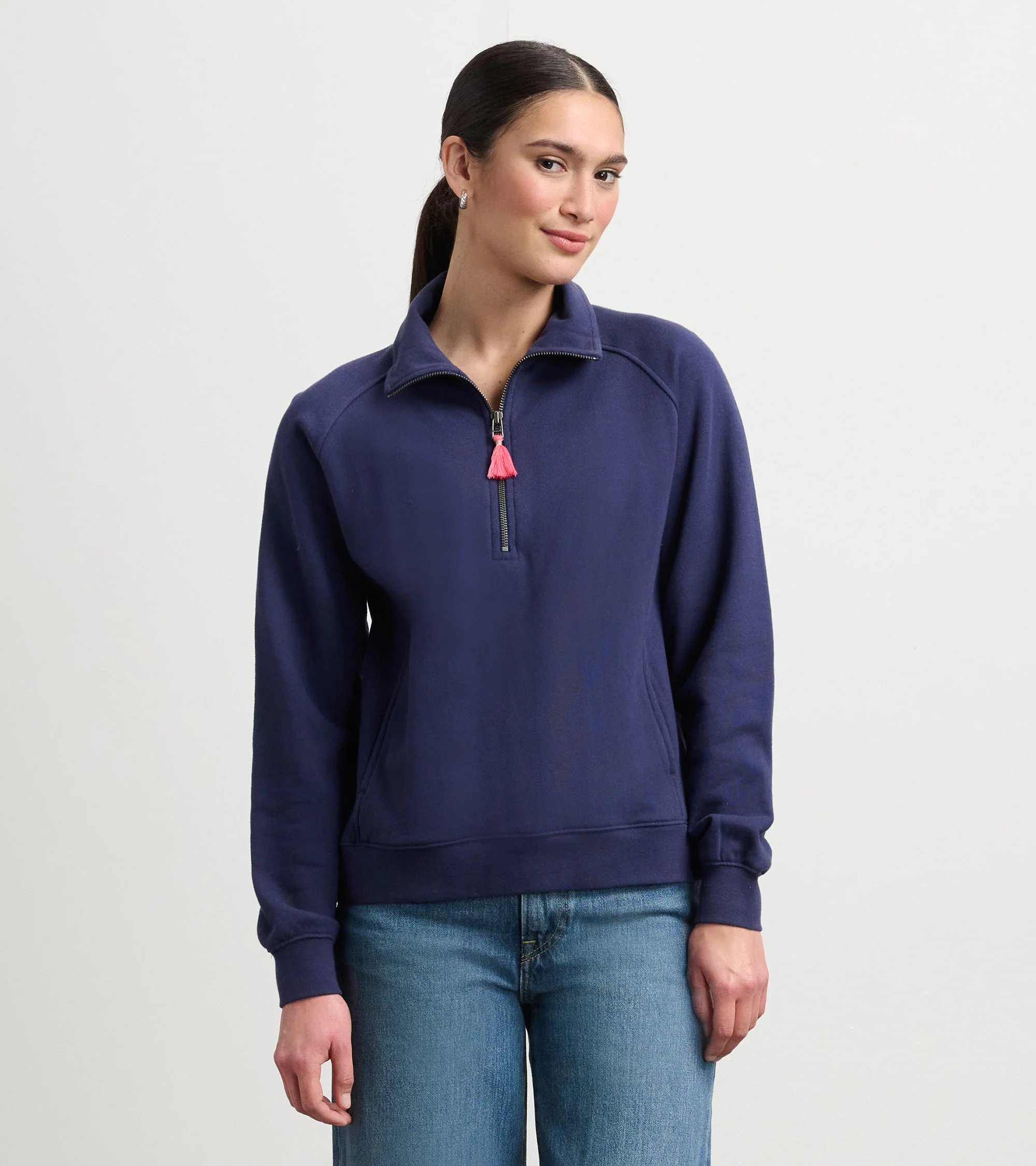 Mock Neck Pullover - Patriot Blue